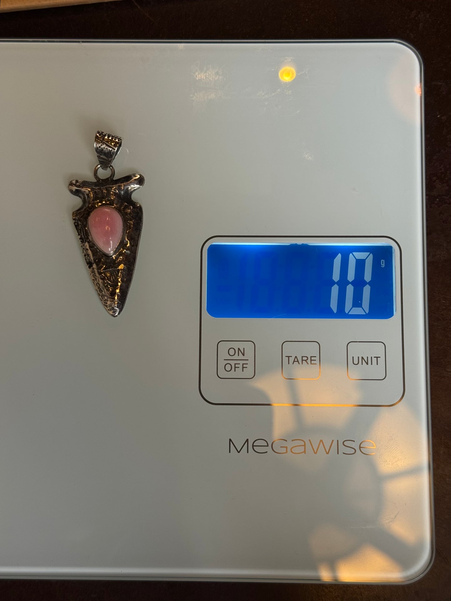 Pink Conch Pendant | Sterling Silver 925 Arrowhead Design | C370