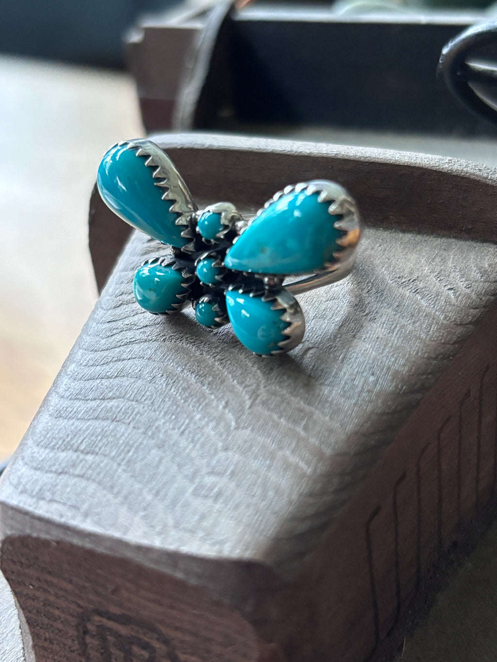 Turquoise Butterfly Ring Size 6 | 925 Sterling Silver A102