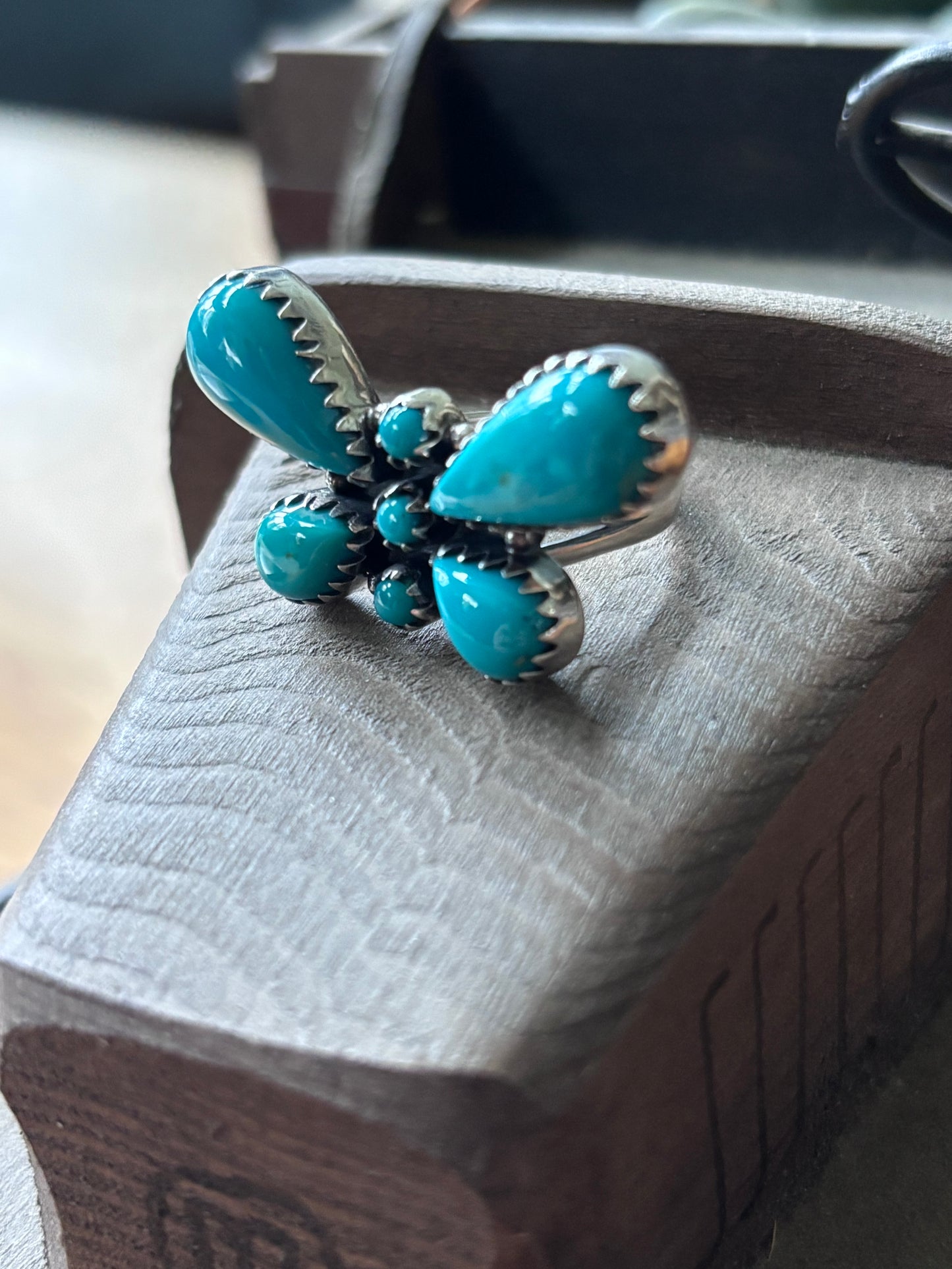 Turquoise Butterfly Ring Size 6 | 925 Sterling Silver A102