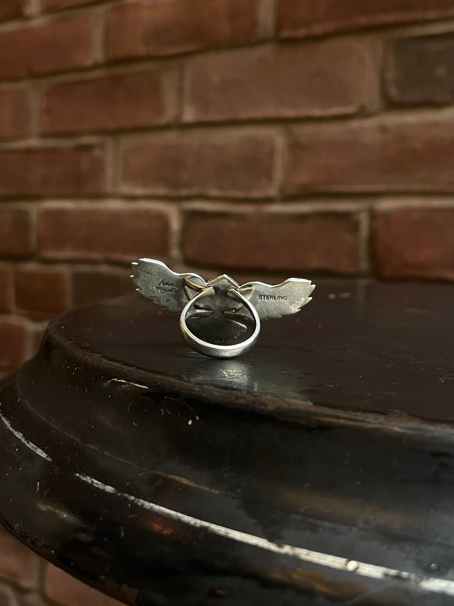 Pink Conch Bird Ring | Sterling Silver | Handmade Size 6 C936