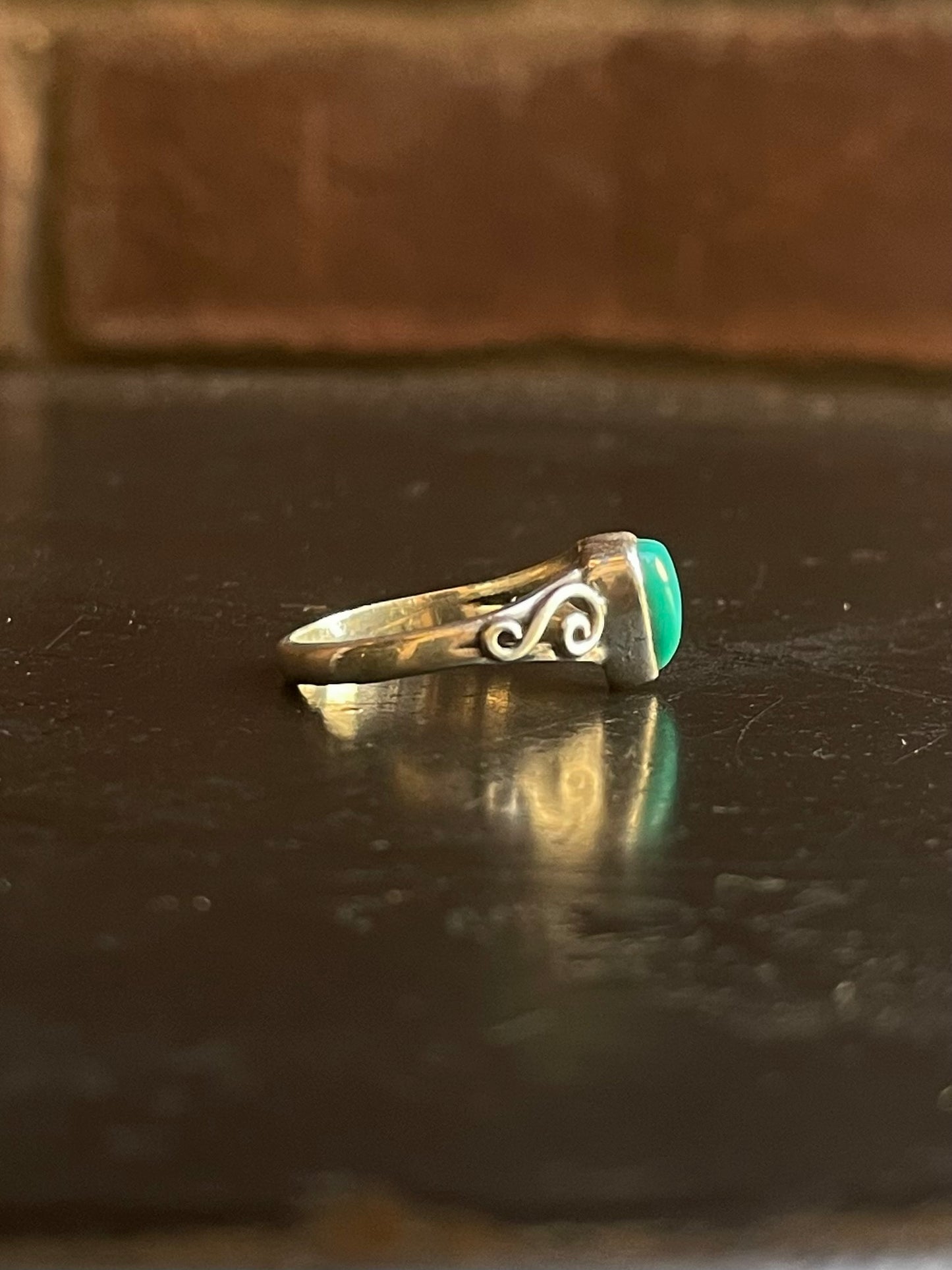 Kingman Turquoise Heart Ring | Sterling Silver | Size 6.75 G348
