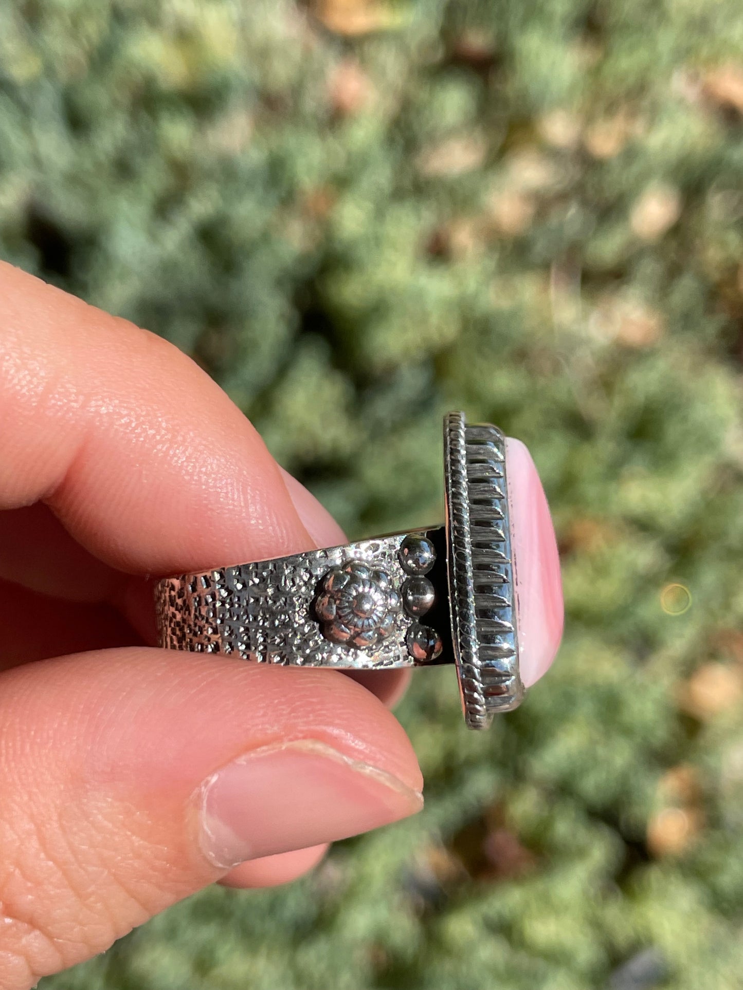 Pink Conch Ring | 925 Sterling Silver | Handmade Size 7 B102