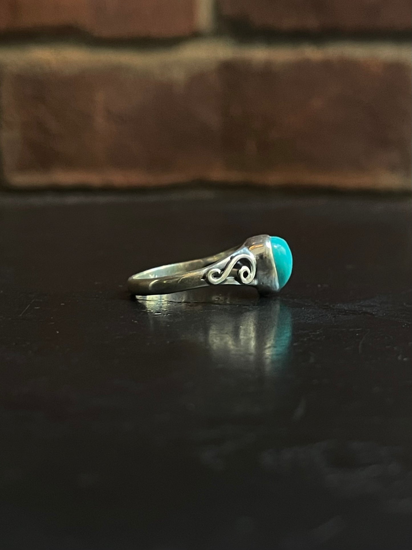 Kingman Turquoise Heart Ring | Sterling Silver | Size 7 G379