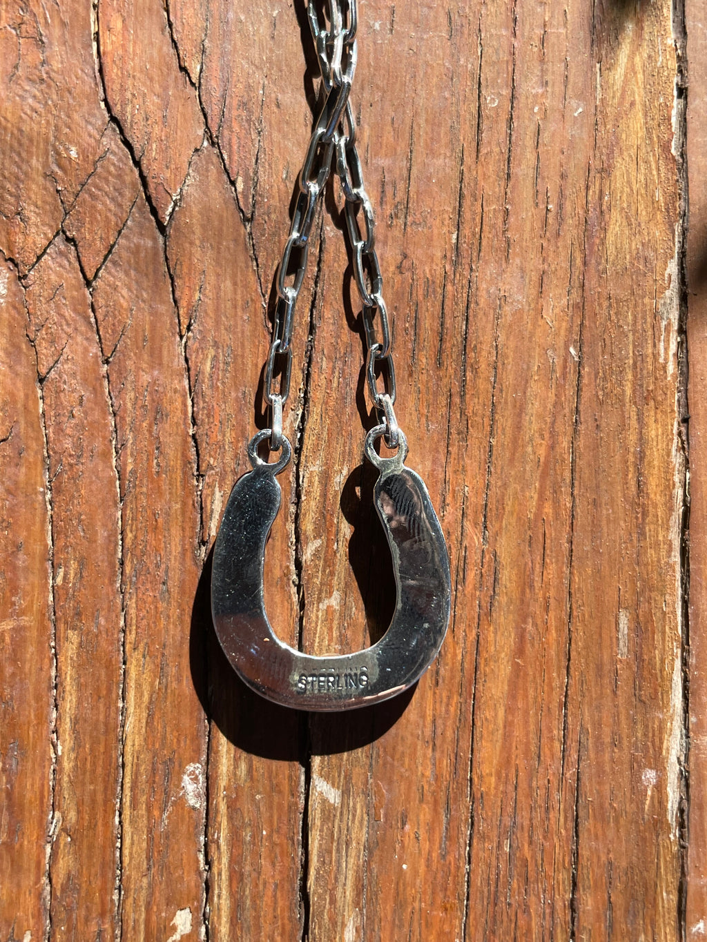 Kingman Turquoise Horseshoe Necklace | Sterling Silver 925 | B869