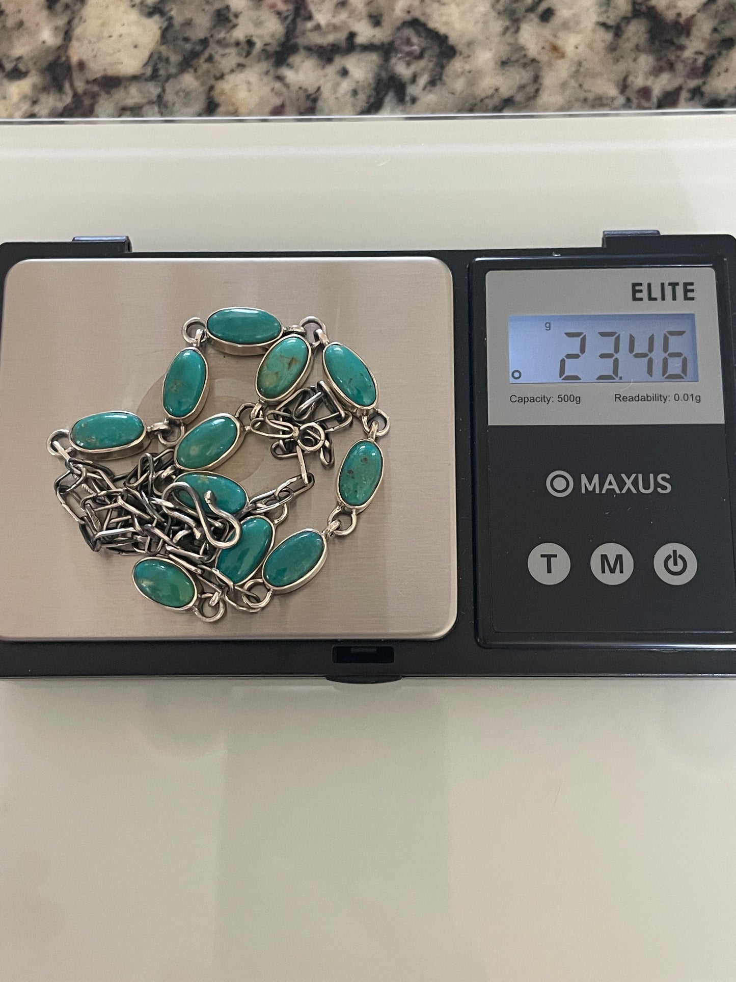 Kingman Turquoise Lariat Necklace | Sterling Silver G418