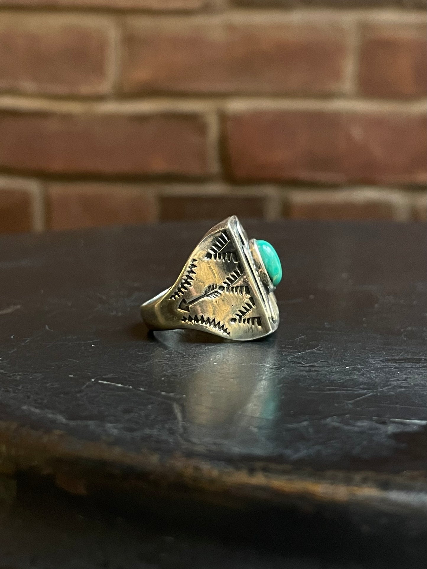 Turquoise Thunderbird Ring Size 9 | Sterling Silver E868