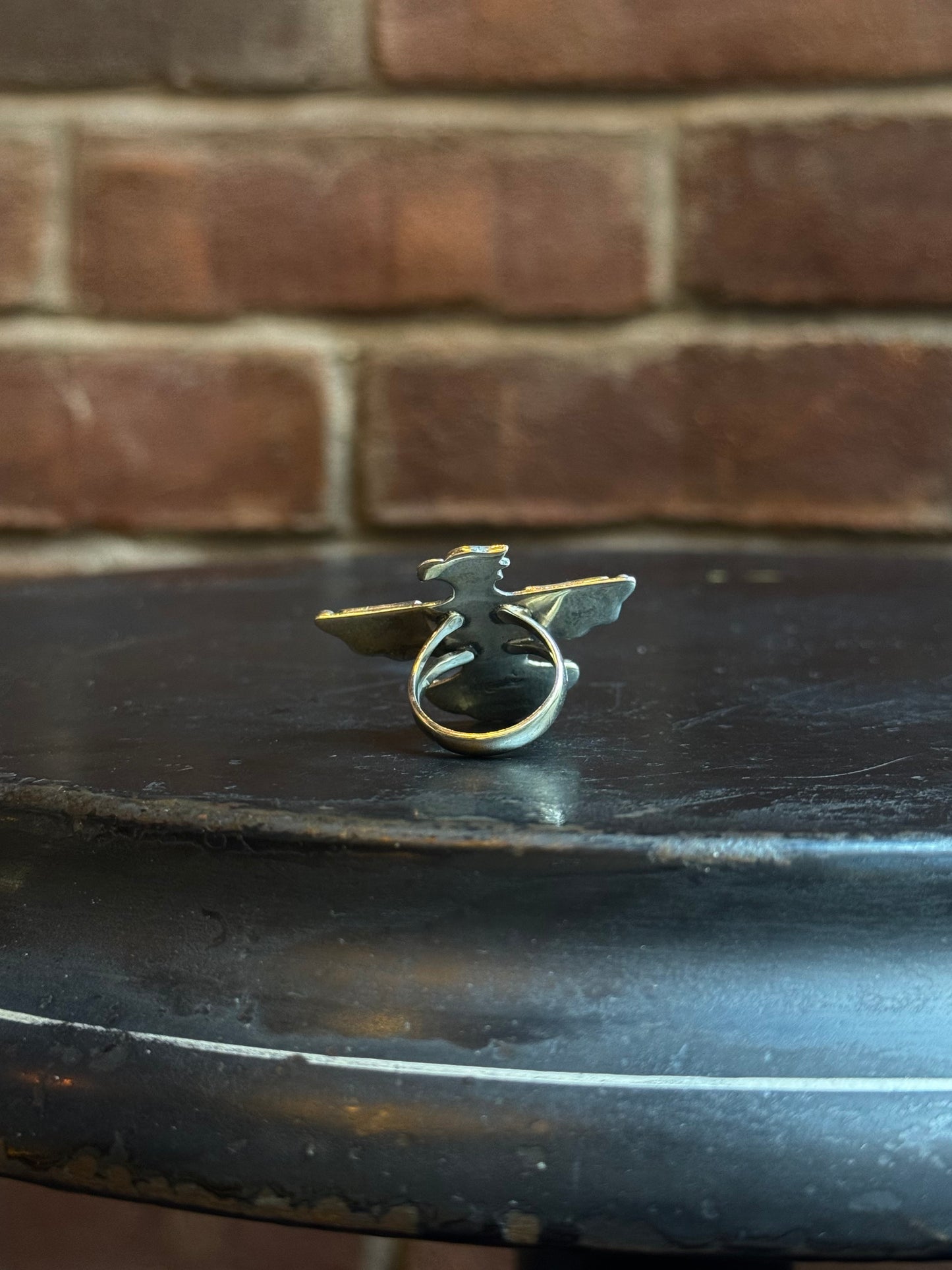 Pink Conch Thunderbird Ring Size 8 | 925 Sterling Silver C451