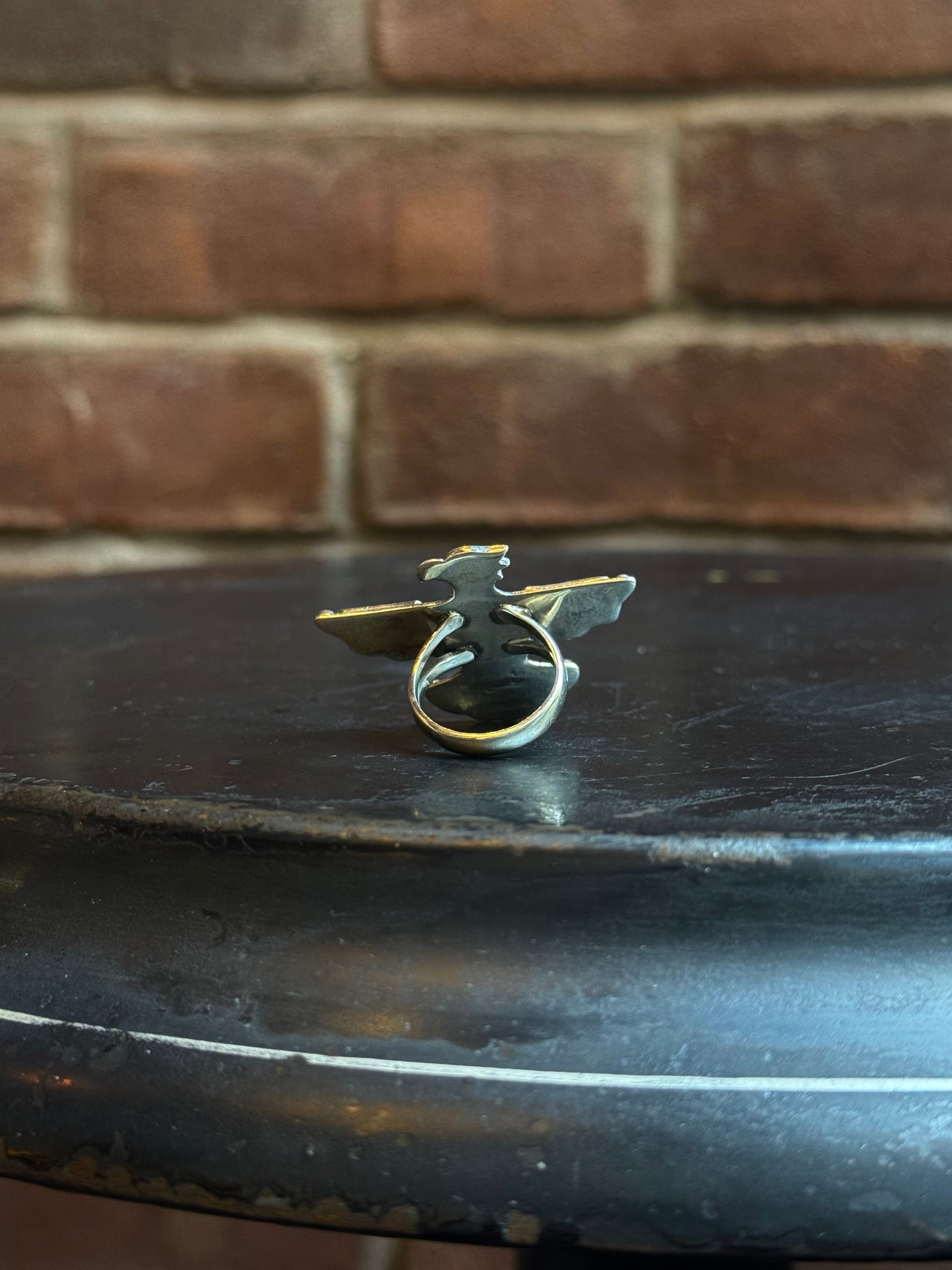 Pink Conch Thunderbird Ring Size 8 | 925 Sterling Silver C451