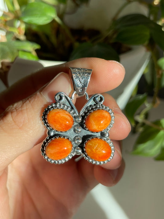 Spiny Oyster Butterfly Pendant | Sterling Silver 925 B806