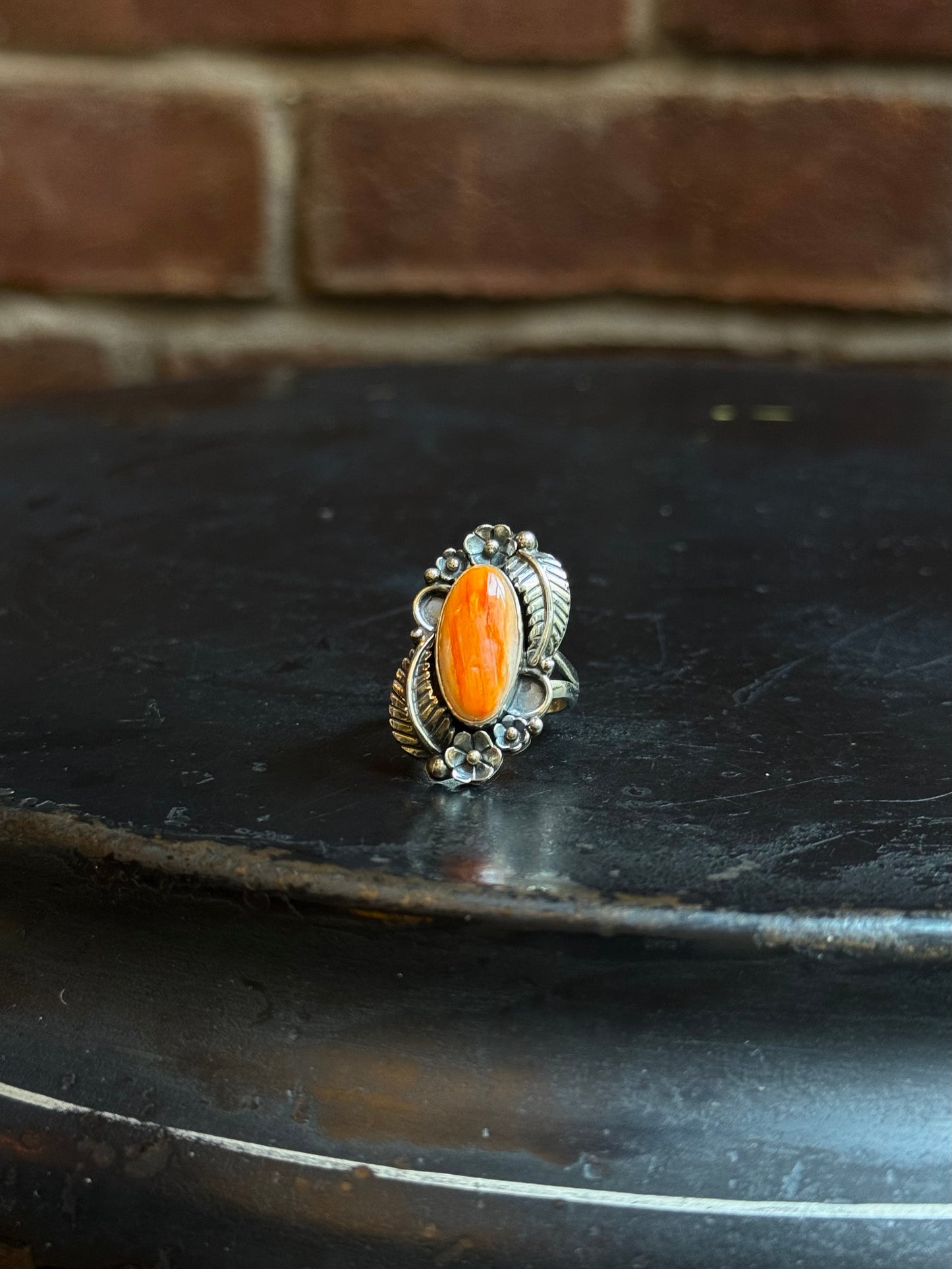 Spiny Oyster Floral Ring Size 6 | 925 Sterling Silver