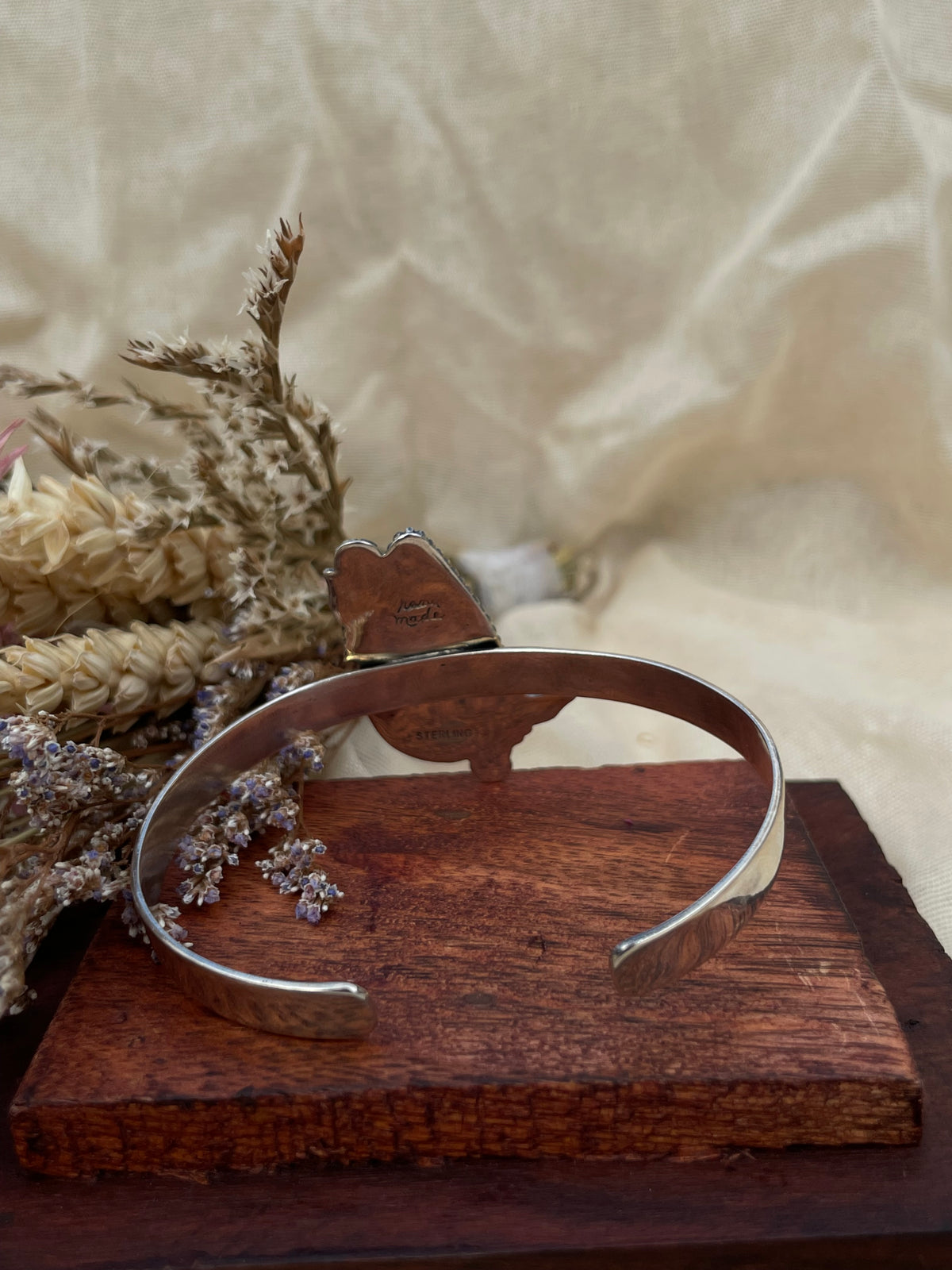 Pink Conch Butterfly Cuff Bracelet | 925 Sterling Silver D280