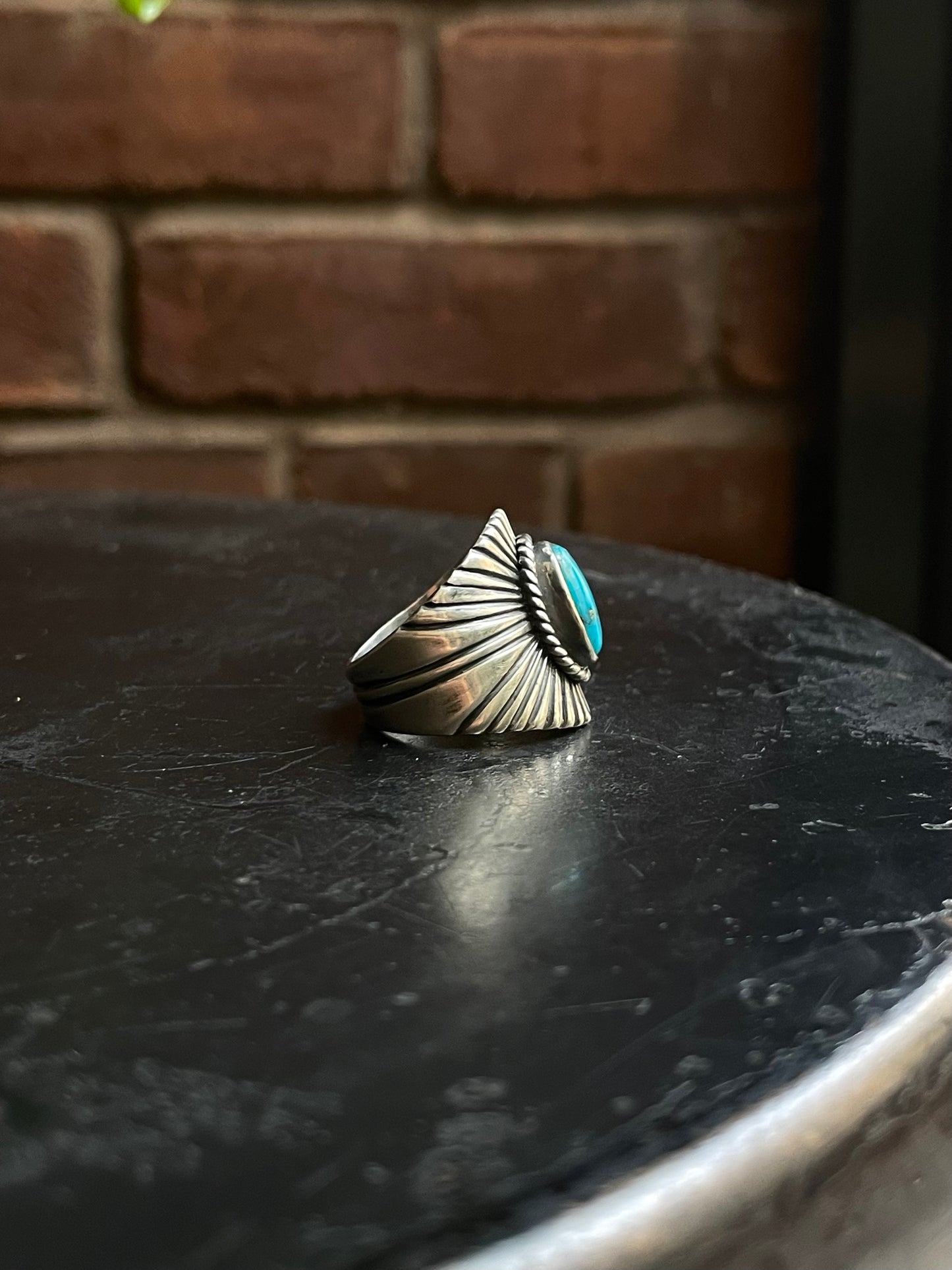 Kingman Turquoise Ring | 925 Sterling Silver | Size 8 E305