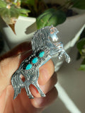 Turquoise Horse Pendant | Sterling Silver 925 B803
