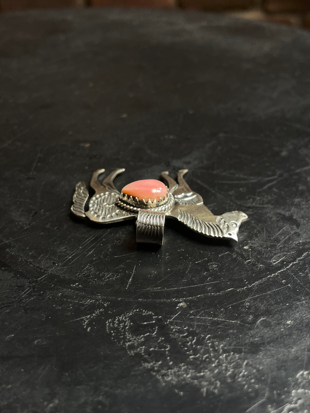 Pink Conch Horse Pendant | 925 Sterling Silver E261