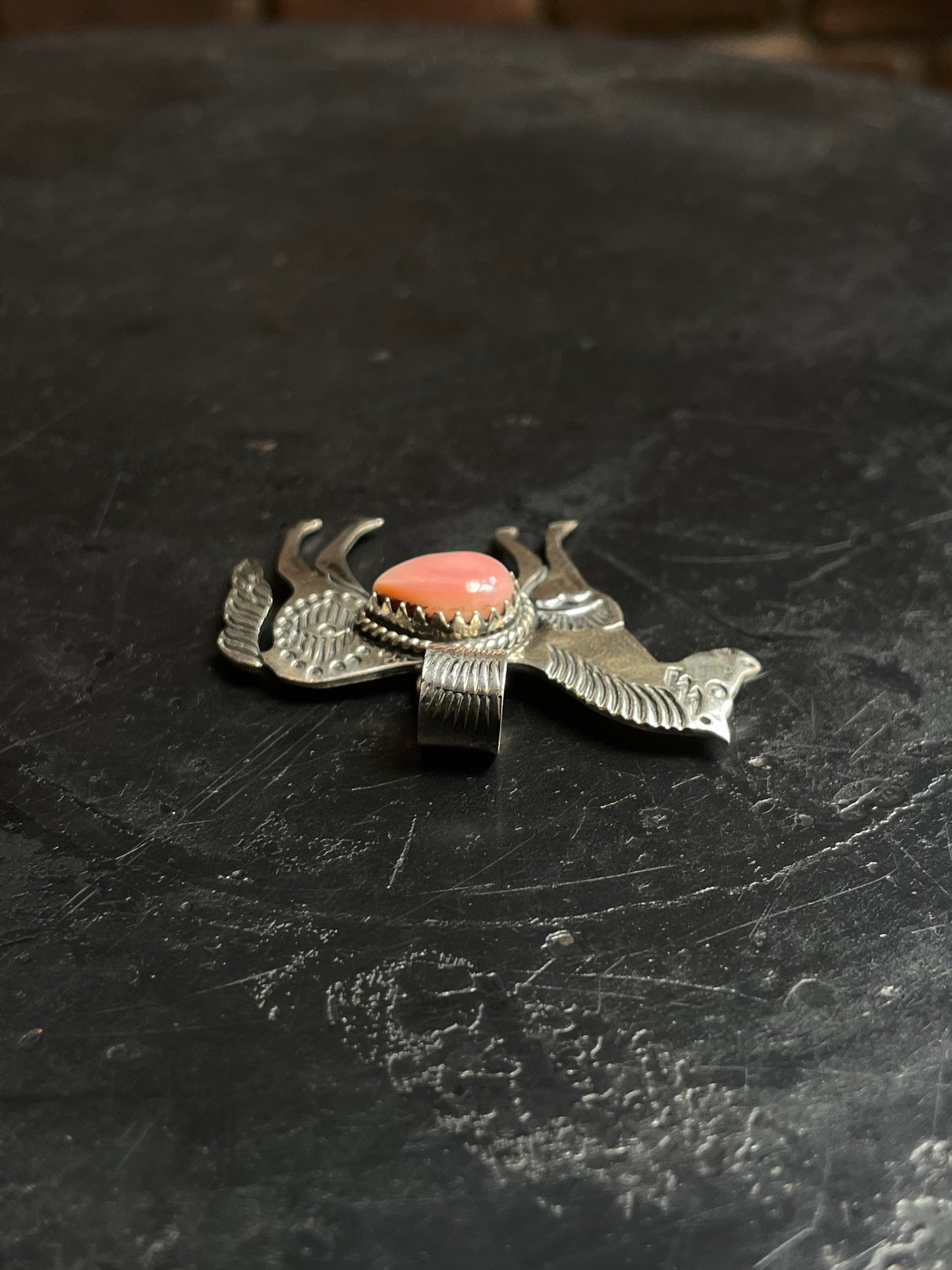 Pink Conch Horse Pendant | 925 Sterling Silver E261