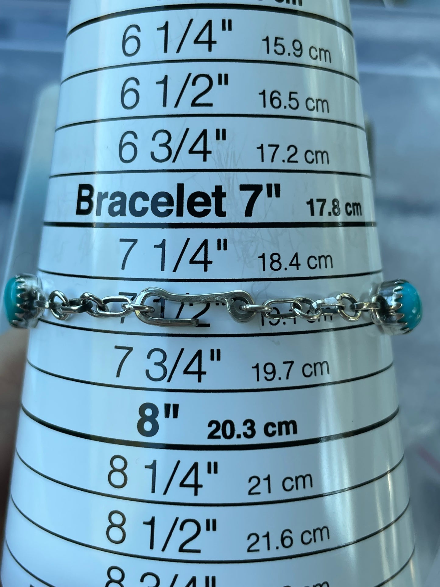 Kingman Turquoise and Italian Coral Link Bracelet | 925 Sterling Silver B918