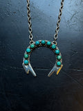 Kingman Lightning Bolts Turquoise Necklace | 925 Sterling Silver E361