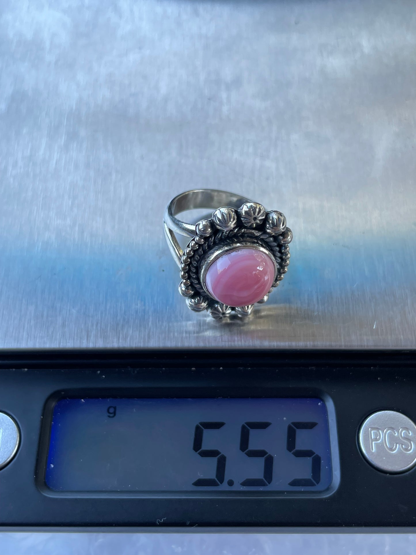 Pink Conch Ring Size 6 | 925 Sterling Silver B921