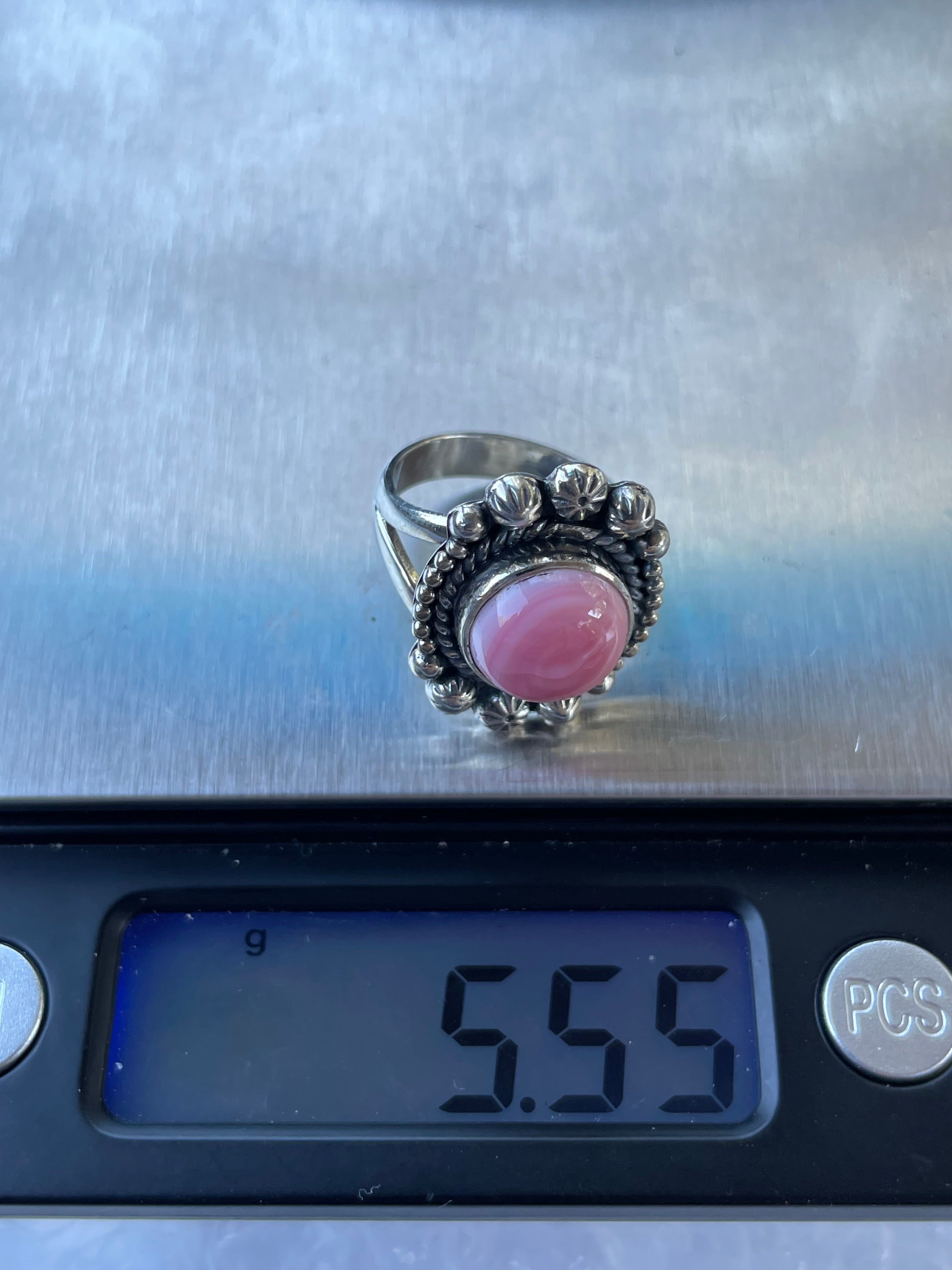 Pink Conch Ring Size 6 | 925 Sterling Silver B921