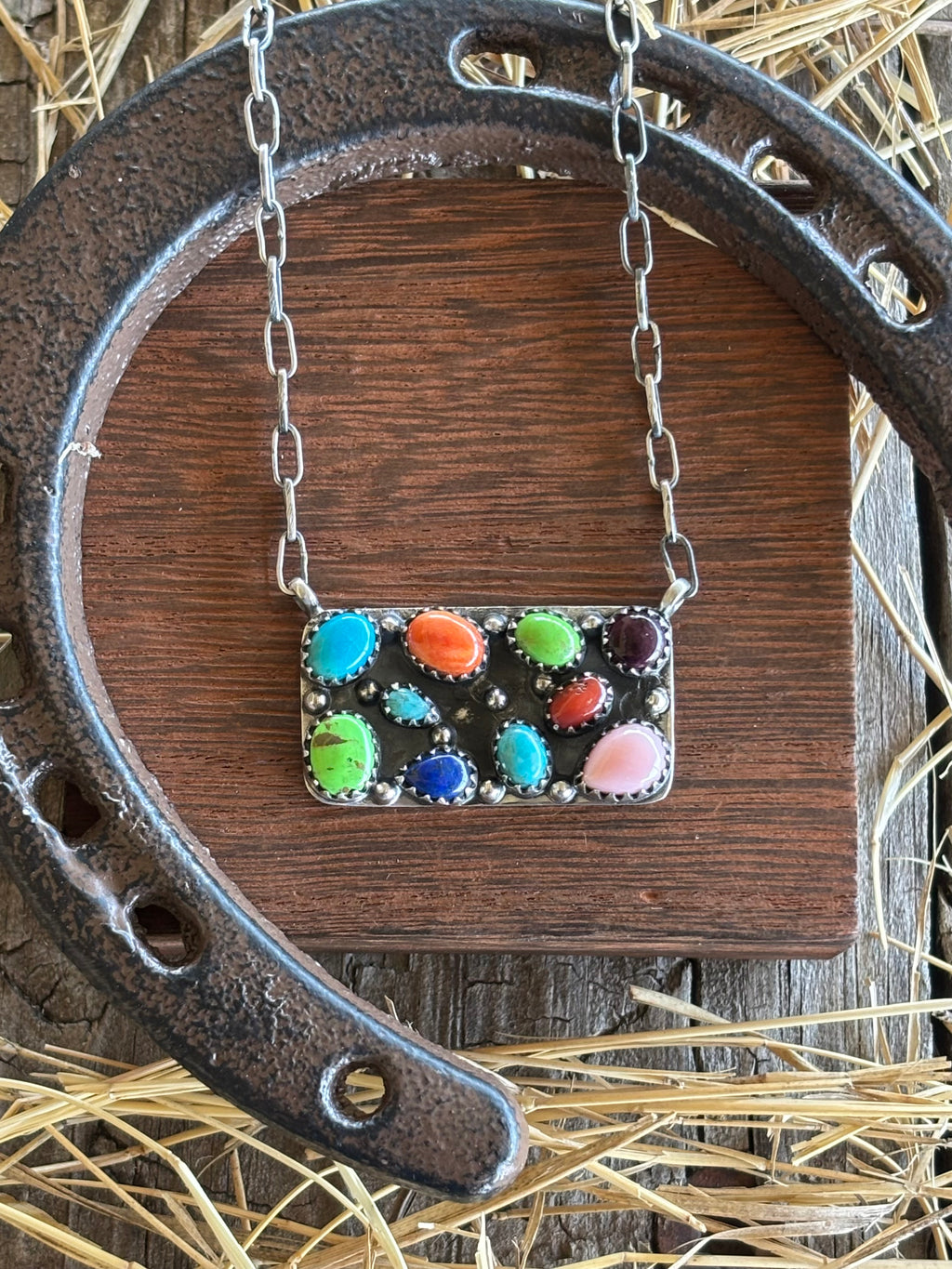 Multistone Bar Necklace | 925 Sterling Silver Z36