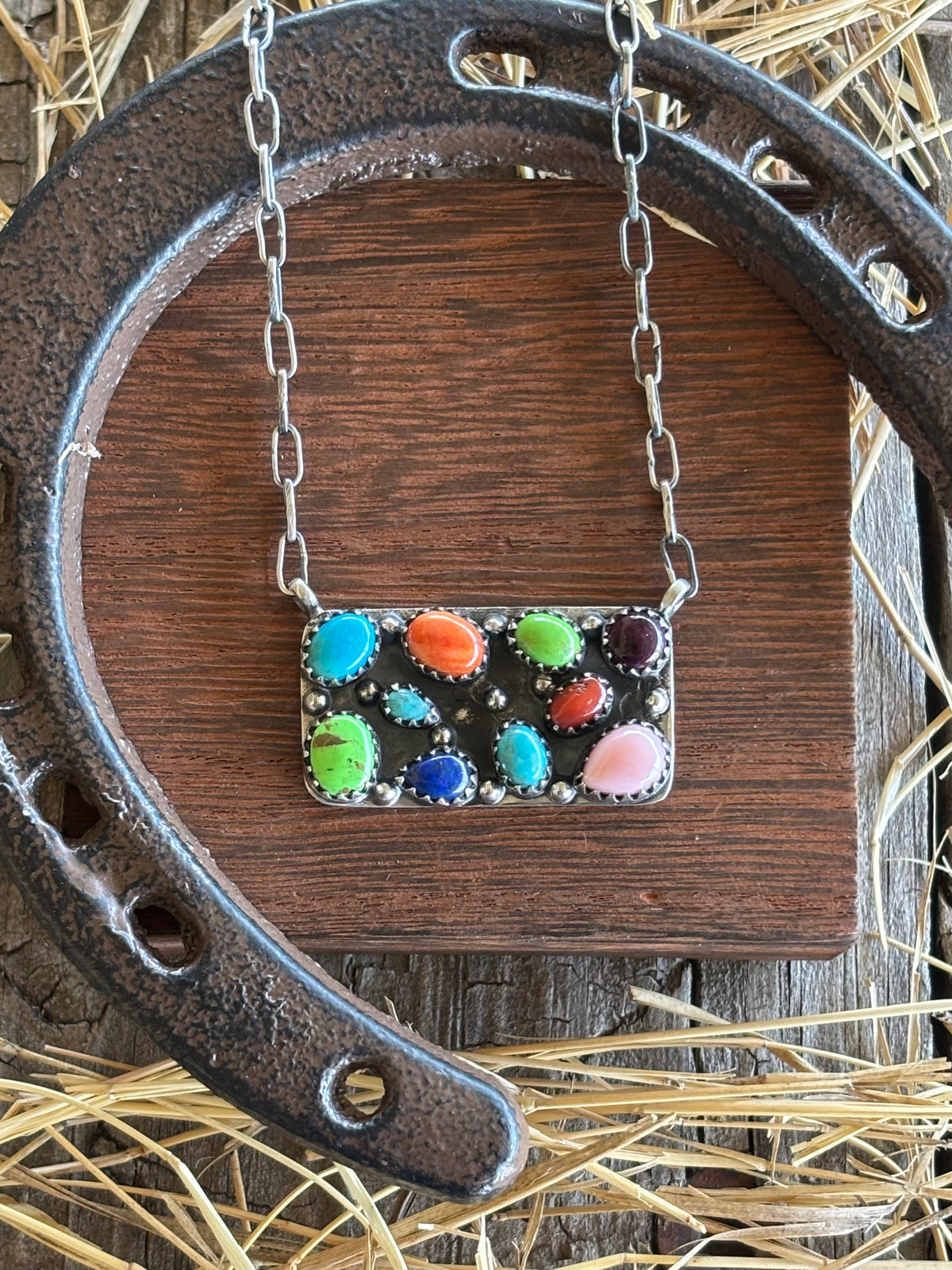 Multistone Bar Necklace | 925 Sterling Silver Z36