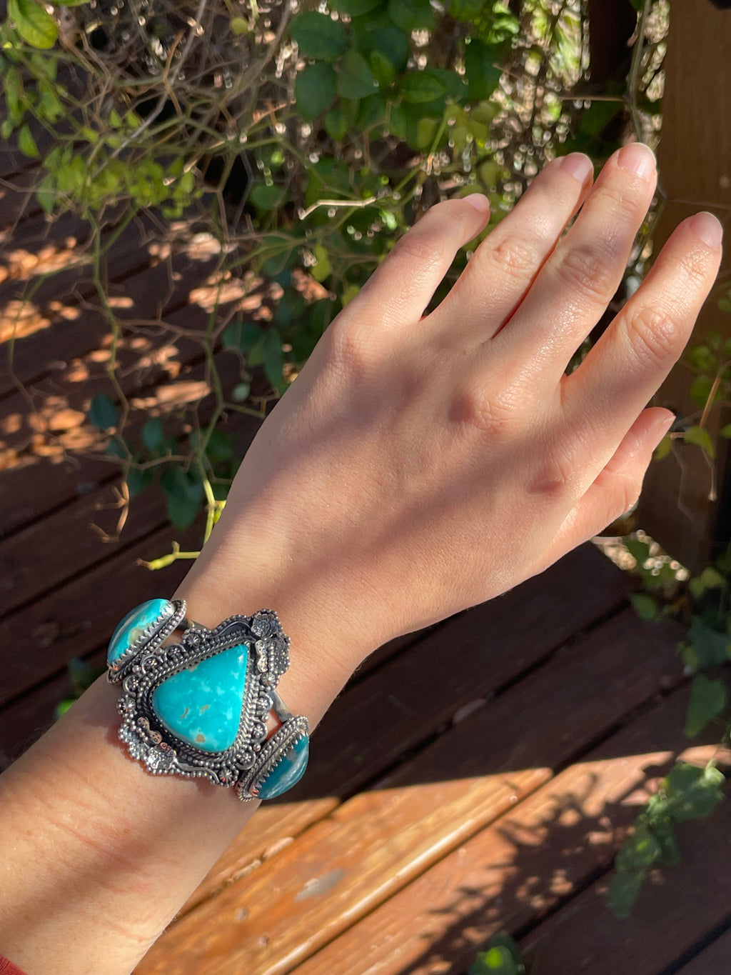Kingman Turquoise Cuff Bracelet | Sterling Silver B880