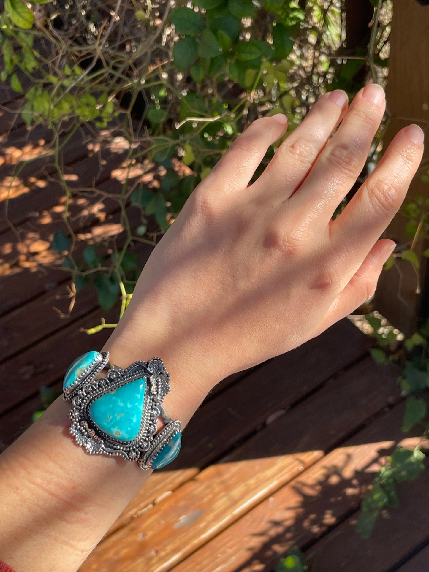 Kingman Turquoise Cuff Bracelet | Sterling Silver B880