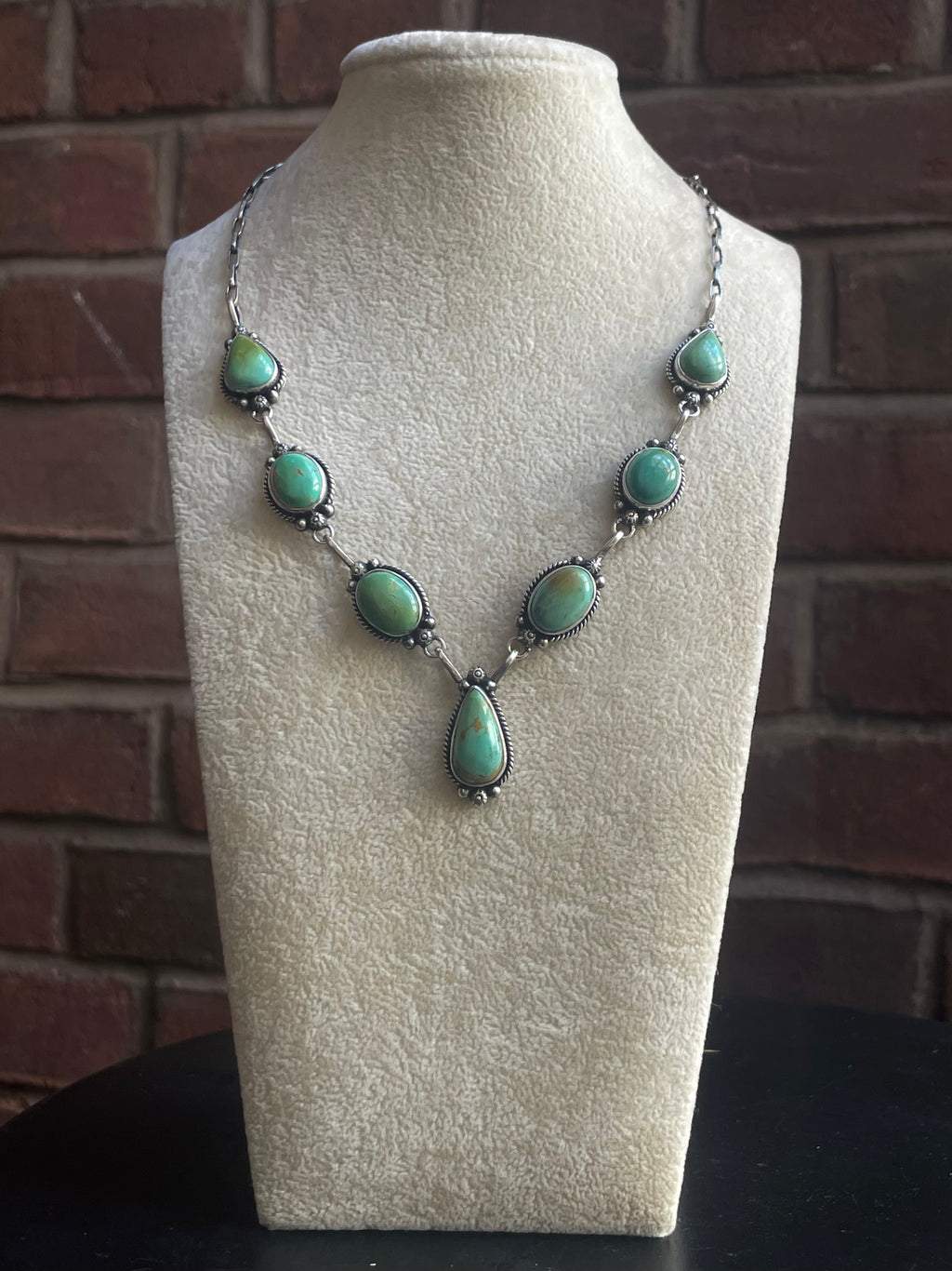 Kingman Turquoise Lariat Necklace | 925 Sterling Silver G613