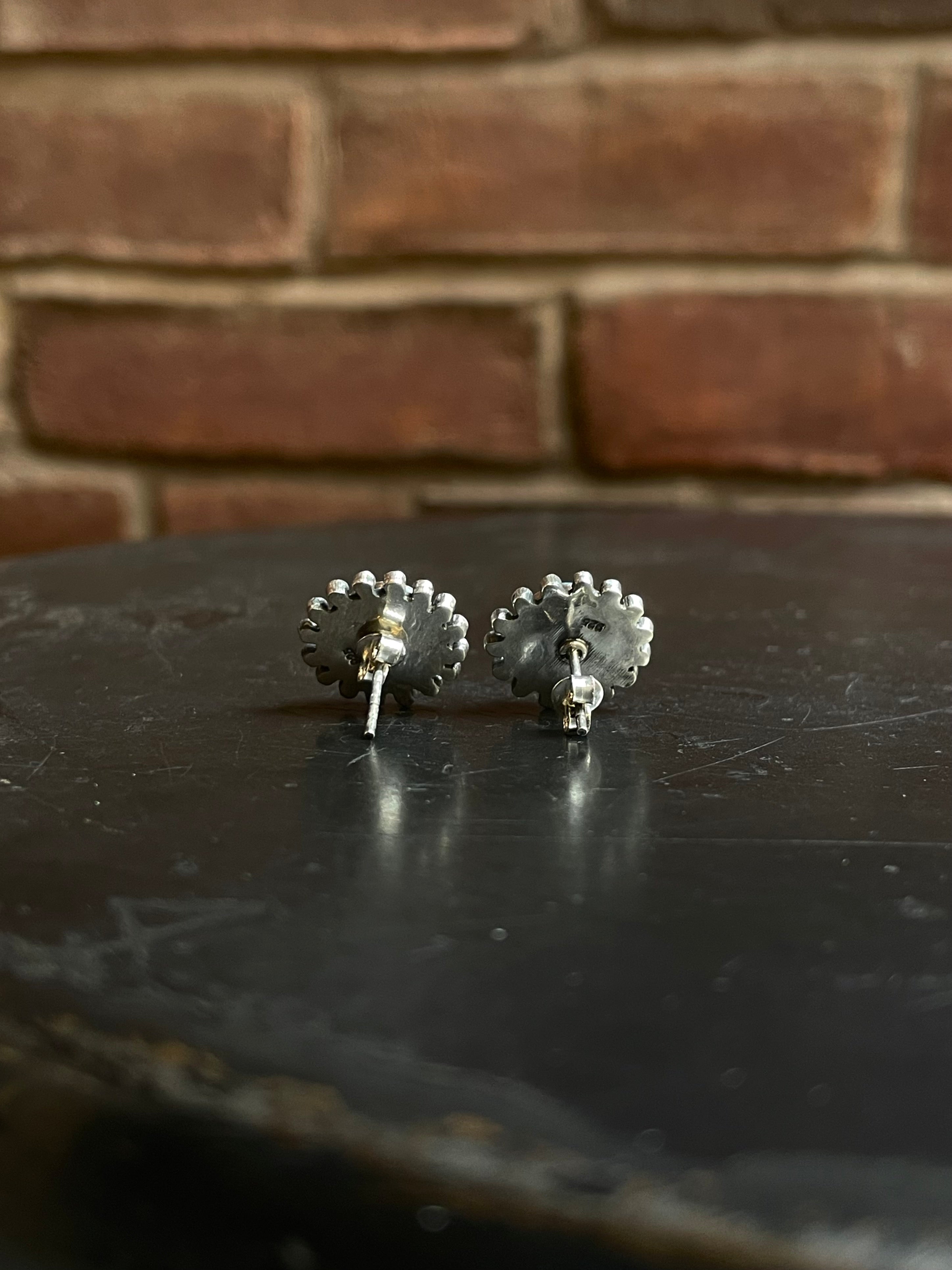 Kingman Turquoise Stud Earrings | 925 Sterling Silver E815