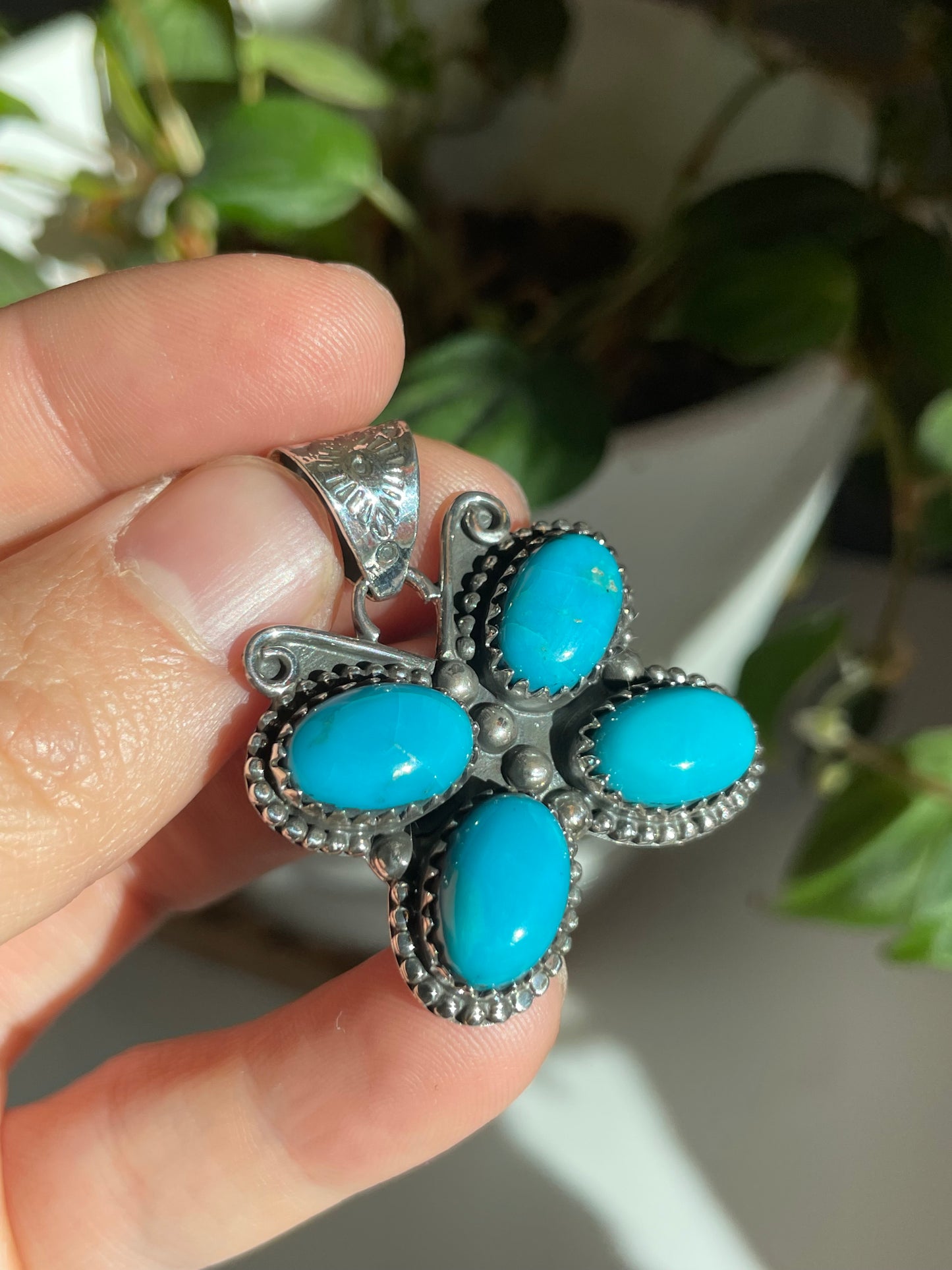 Turquoise Butterly Pendant | Sterling Silver 925 B778