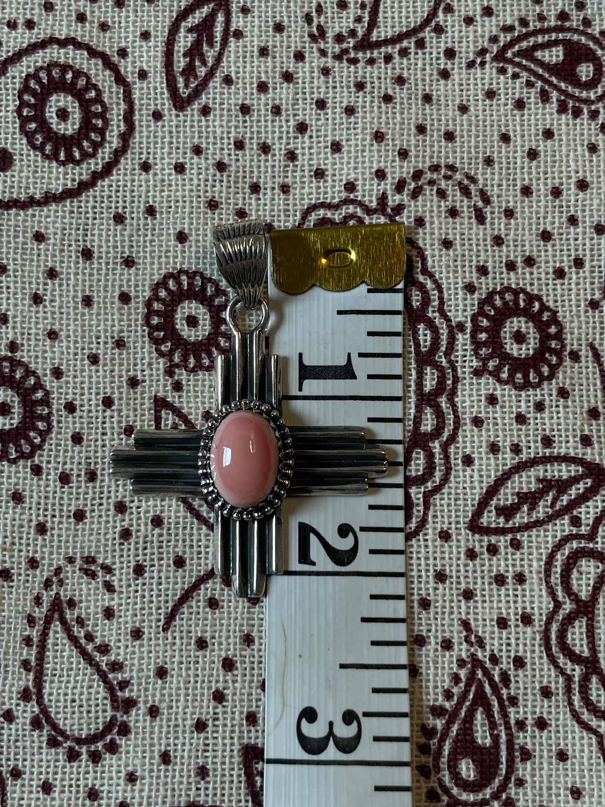 Pink Conch Cross Pendant | 925 Sterling Silver E236