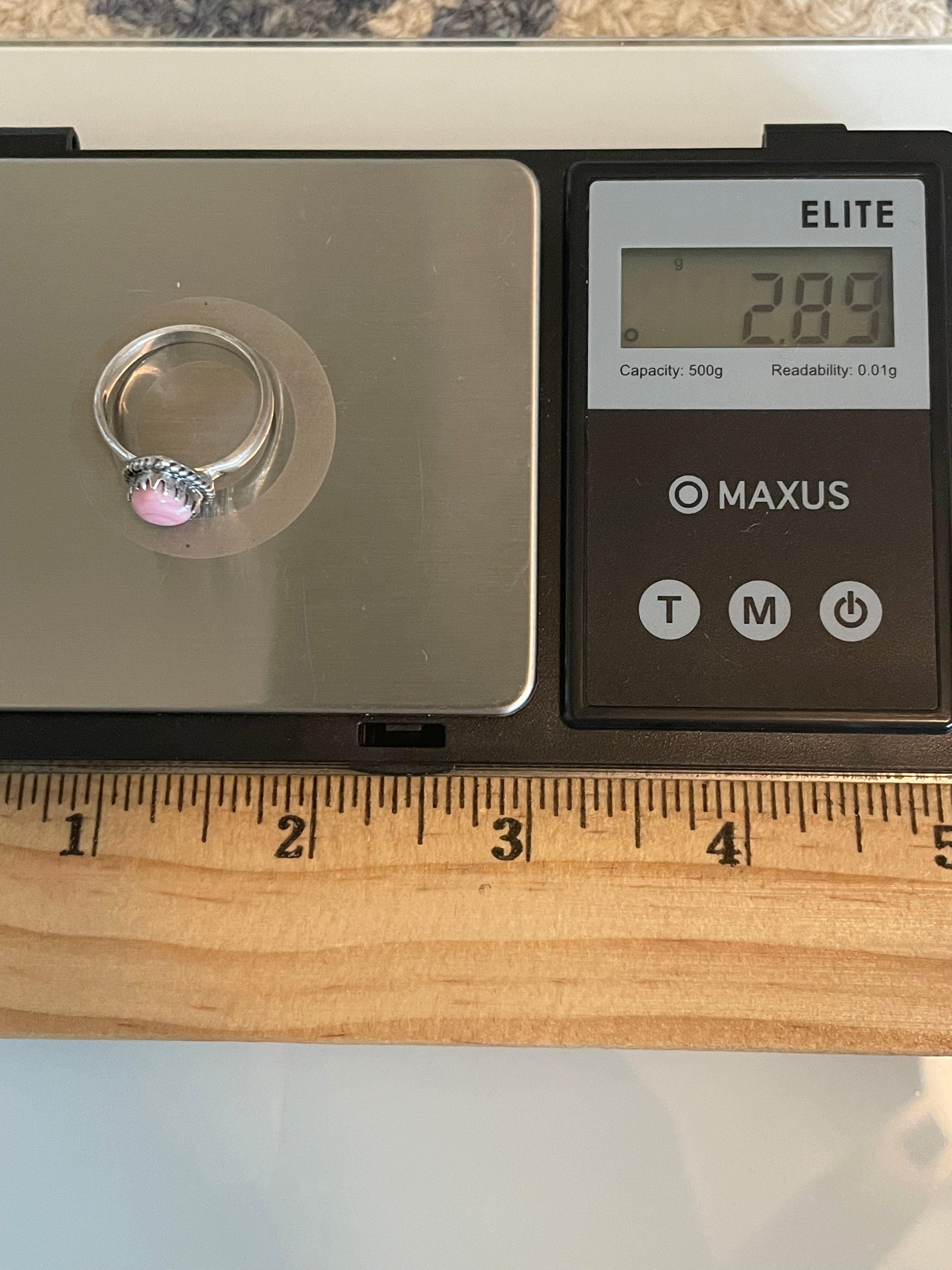 Pink Conch Ring Size 6.75 | 925 Sterling Silver G535