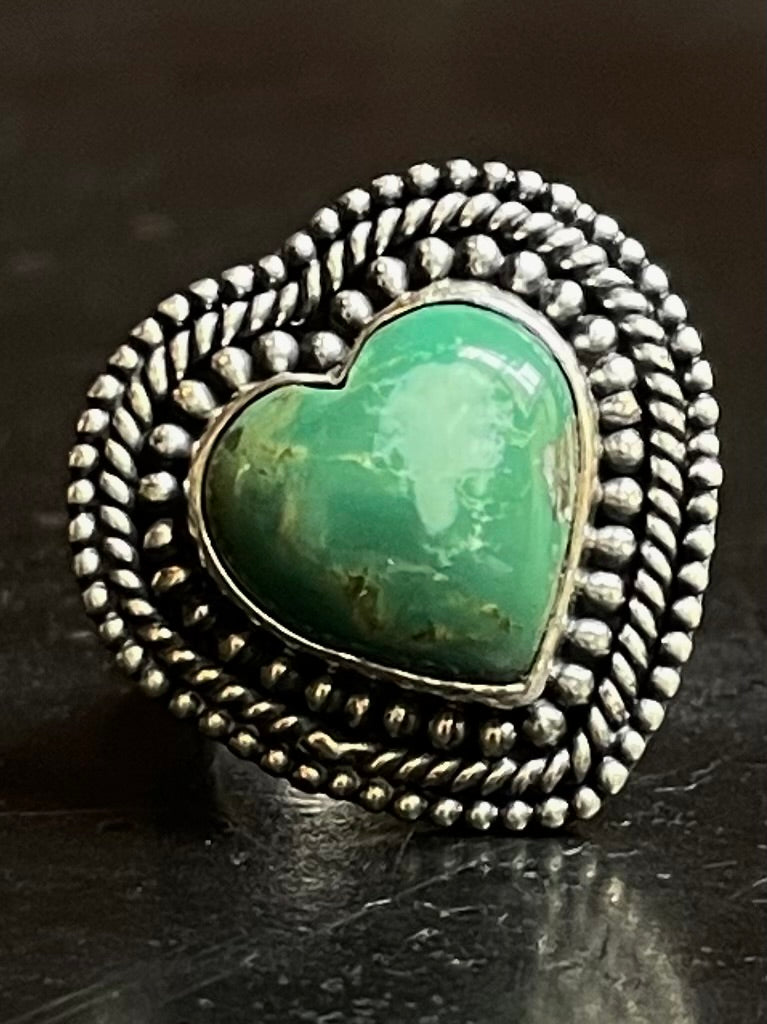 Turquoise Heart Ring Size 6 | 925 Sterling Silver G280