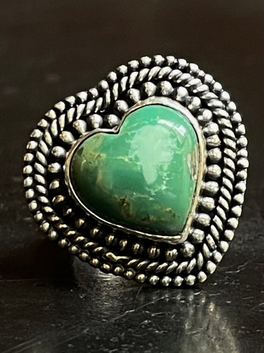 Turquoise Heart Ring Size 6 | 925 Sterling Silver G280