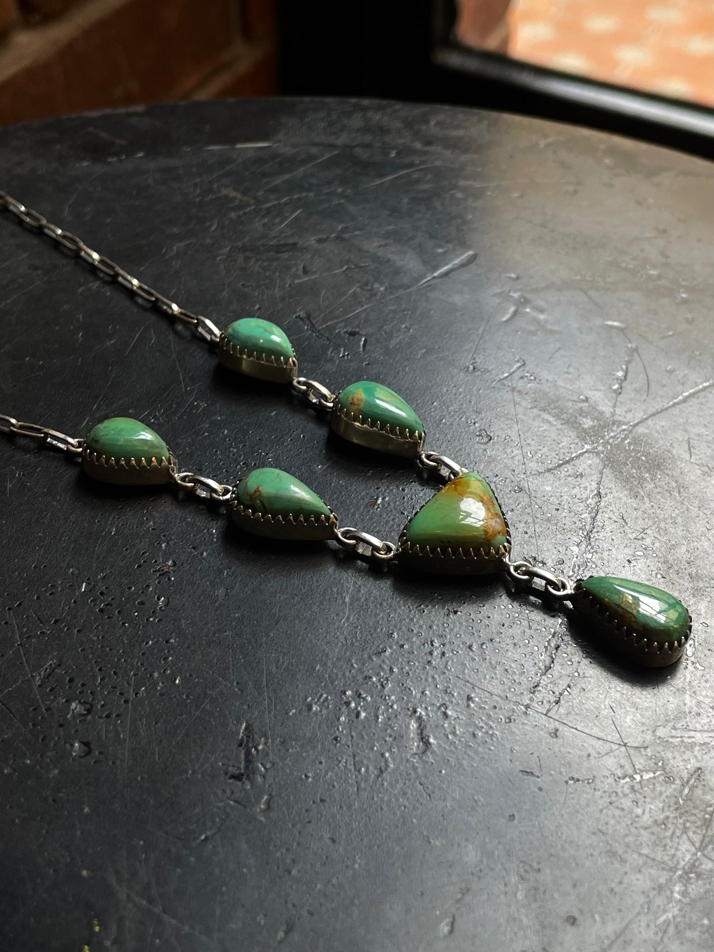 Turquoise Lariat Necklace | 925 Sterling Silver E635