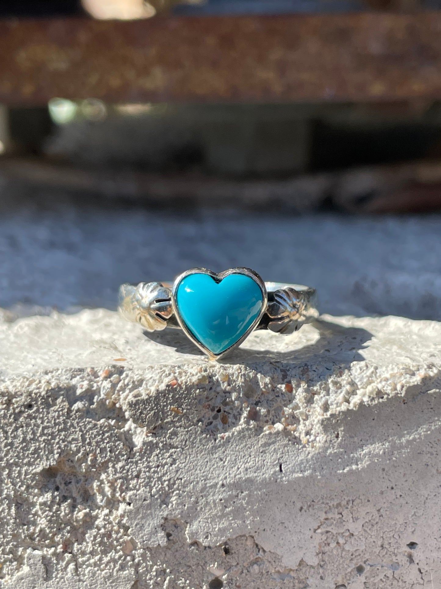 Turquoise Heart Ring Size 6.75 | 925 Sterling Silver B922