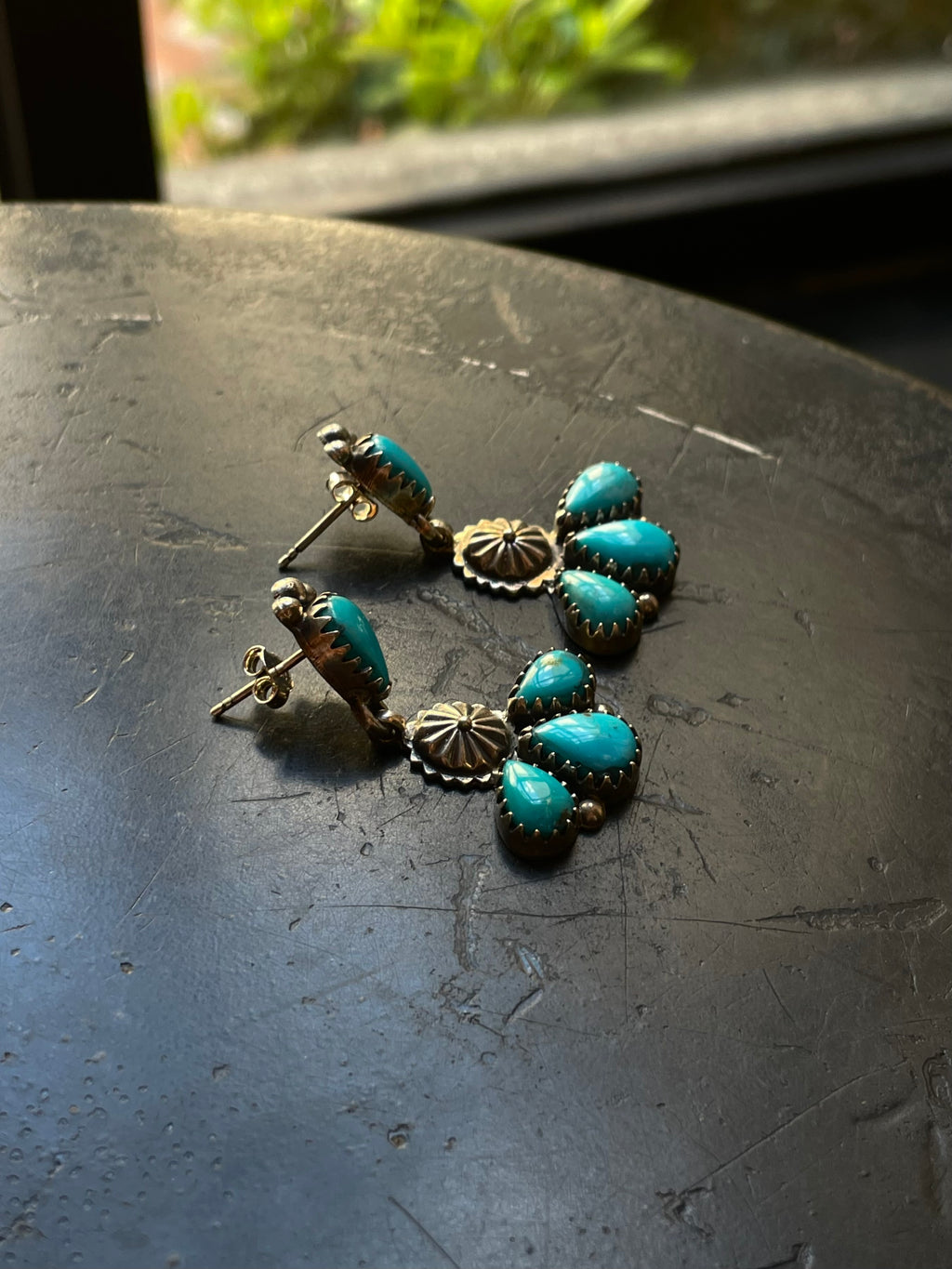 Kingman Turquoise Stud Earrings | 925 Sterling Silver G632