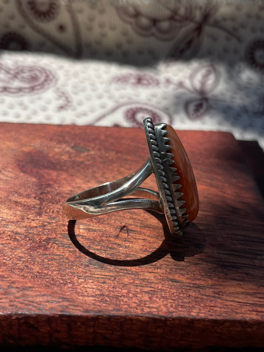Spiny Oyster Teardrop Ring | 925 Sterling Silver Size 7 D316