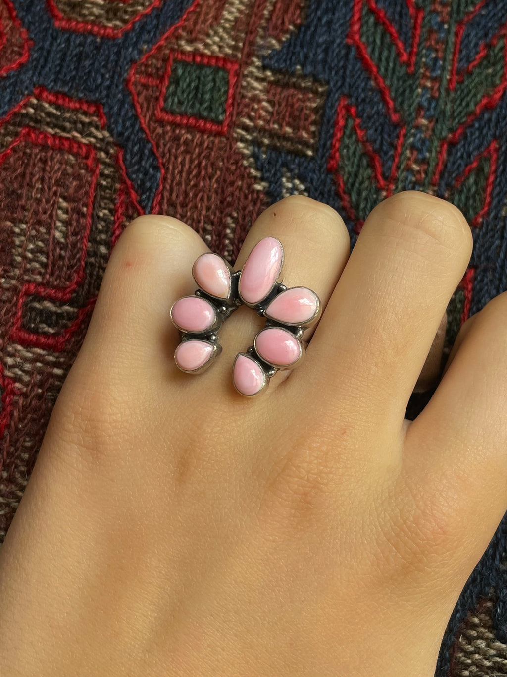 Pink Conch Naja Ring Size 7 | 925 Sterling Silver E992