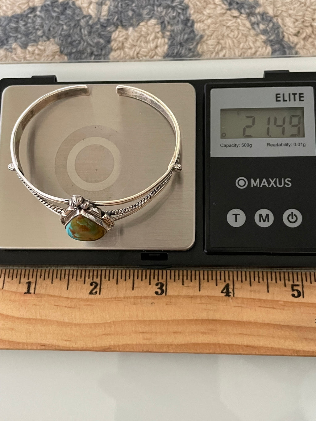 Kingman Turquoise Teardrop Cuff Bracelet | 925 Sterling Silver G679