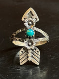 Kingman Turquoise Arrow Ring Size 9.5 | 925 Sterling Silver G507