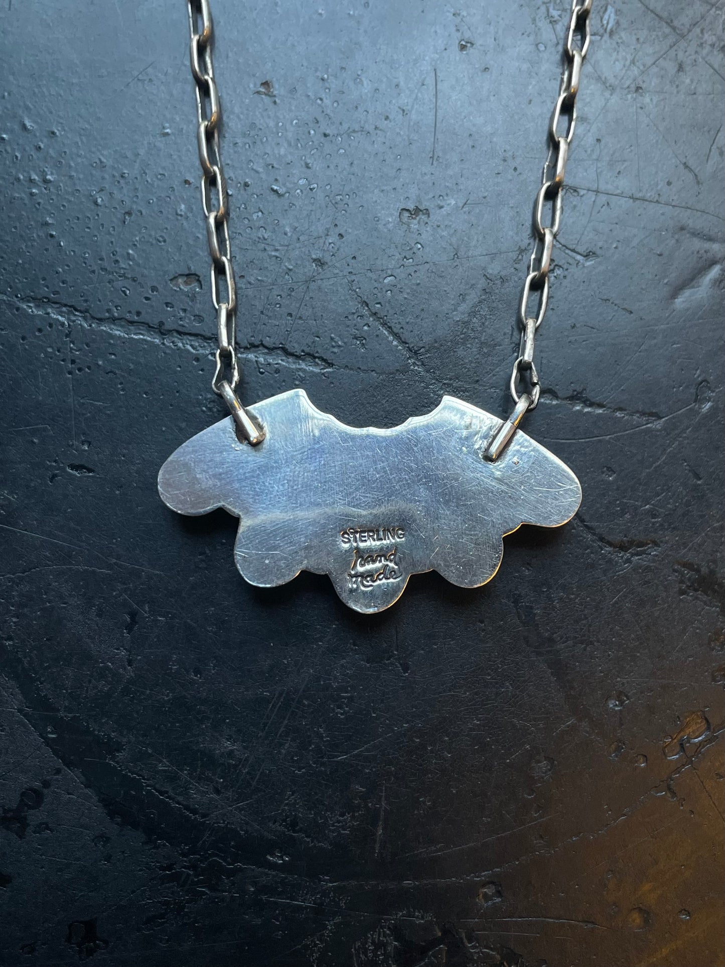 Kingman Turquoise Fan Necklace | 925 Sterling Silver E621