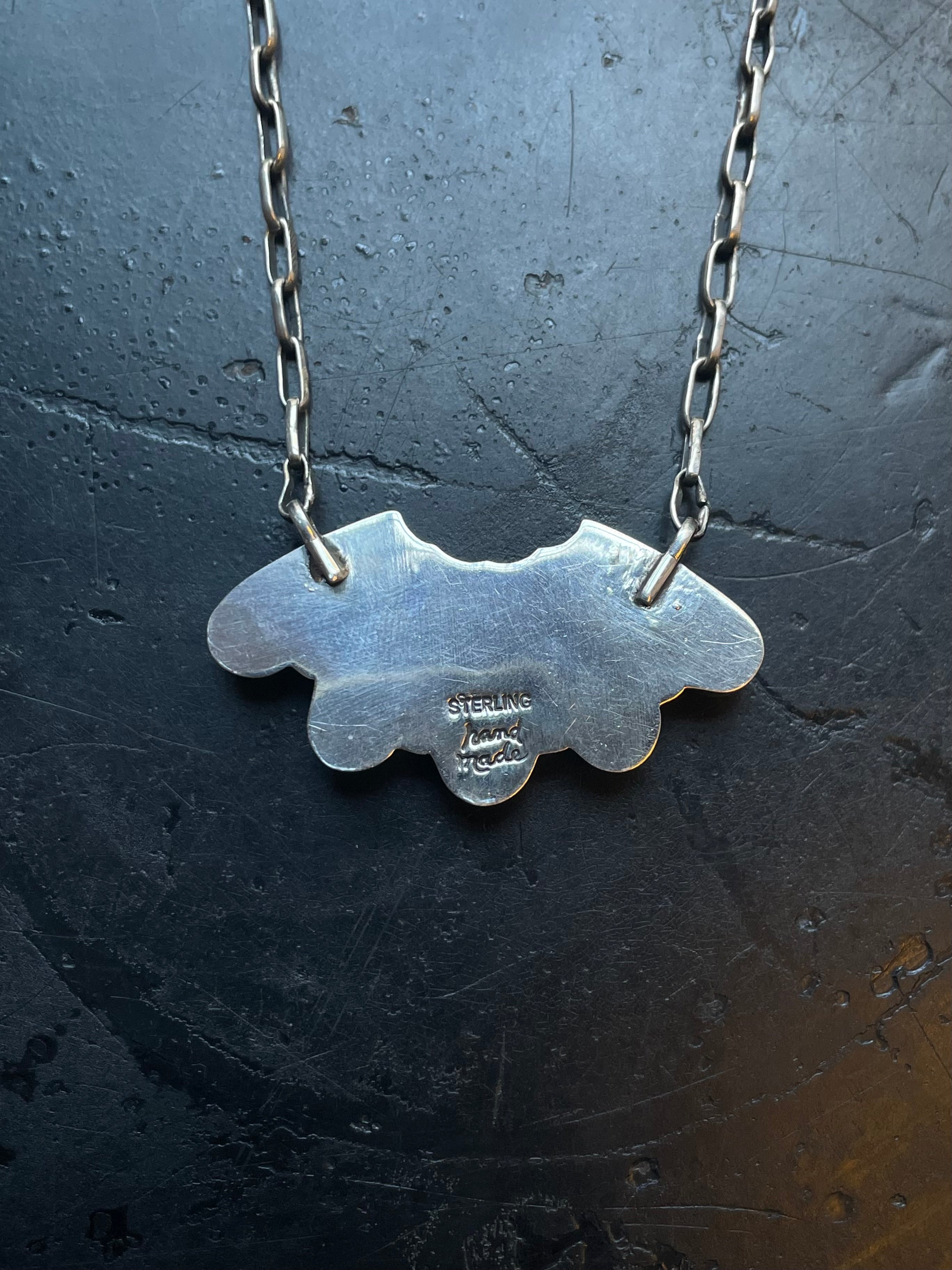 Kingman Turquoise Fan Necklace | 925 Sterling Silver E621