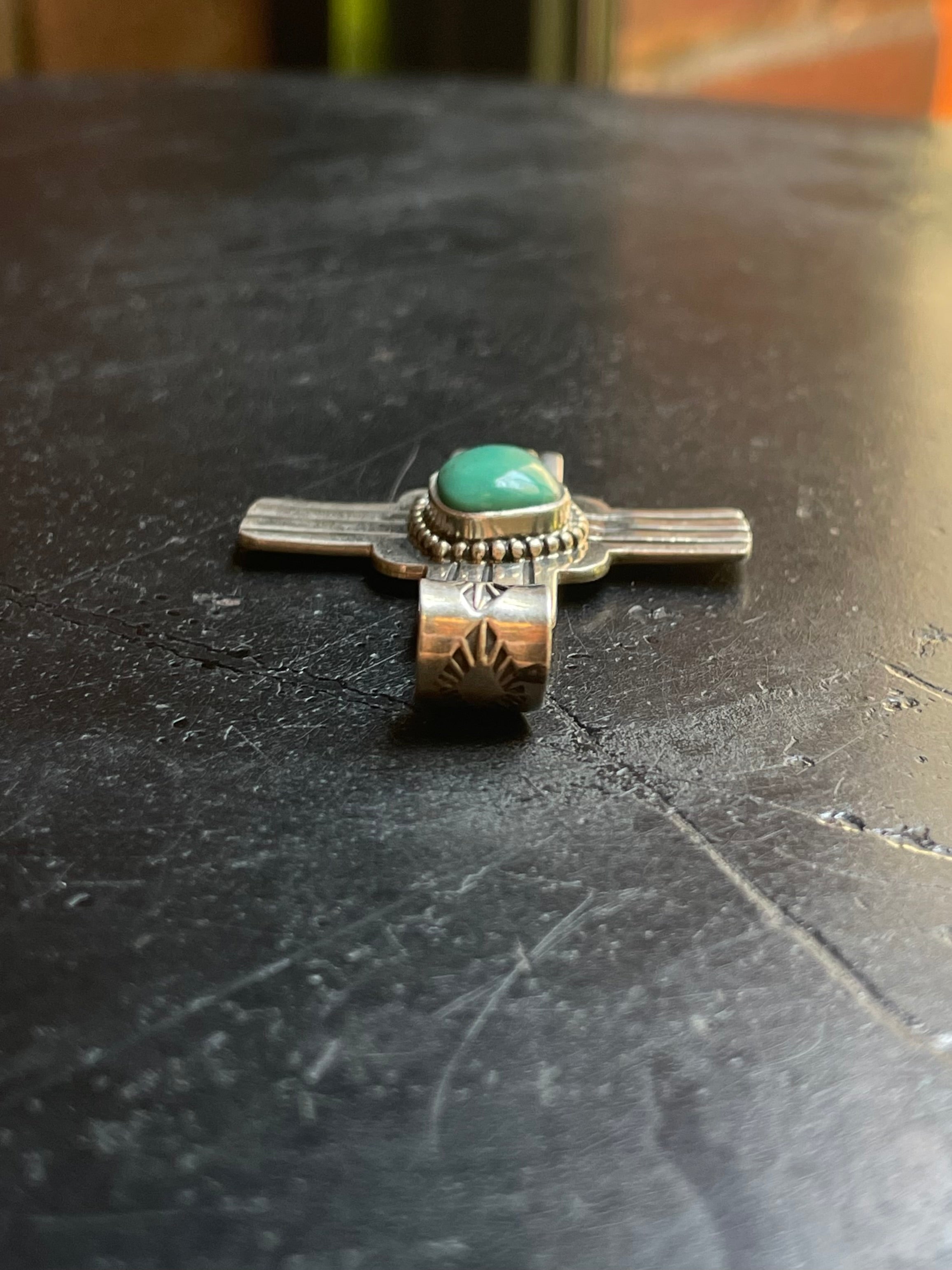 Kingman Turquoise Zia Cross Pendant | 925 Sterling Silver G625