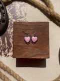 Pink Conch Heart Dangle Earrings | 925 Sterling Silver G702