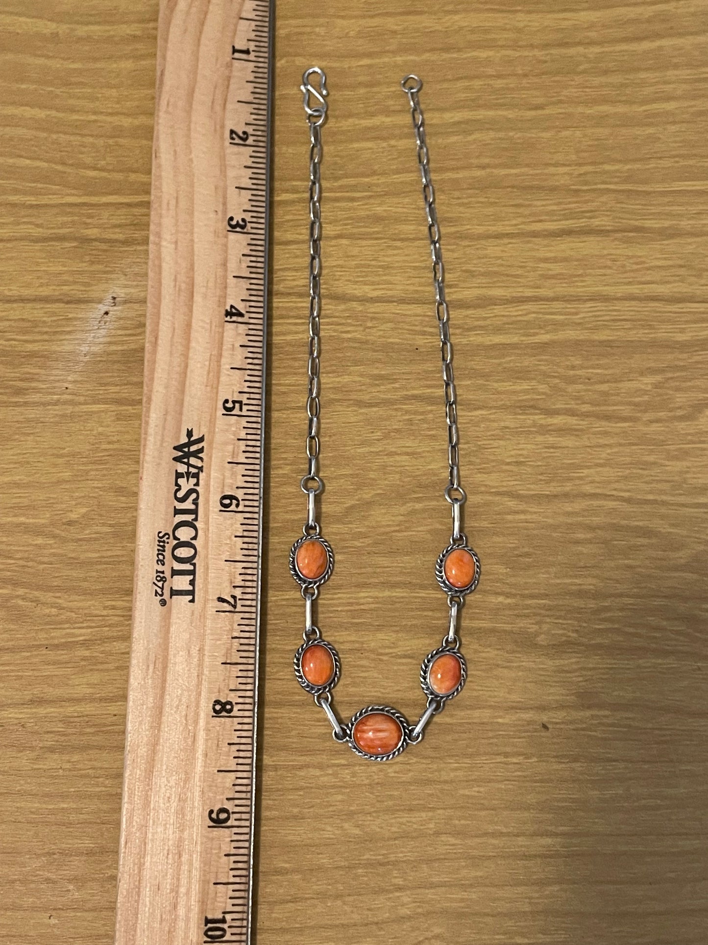 Spiny Oyster Link Necklace | Sterling Silver E936