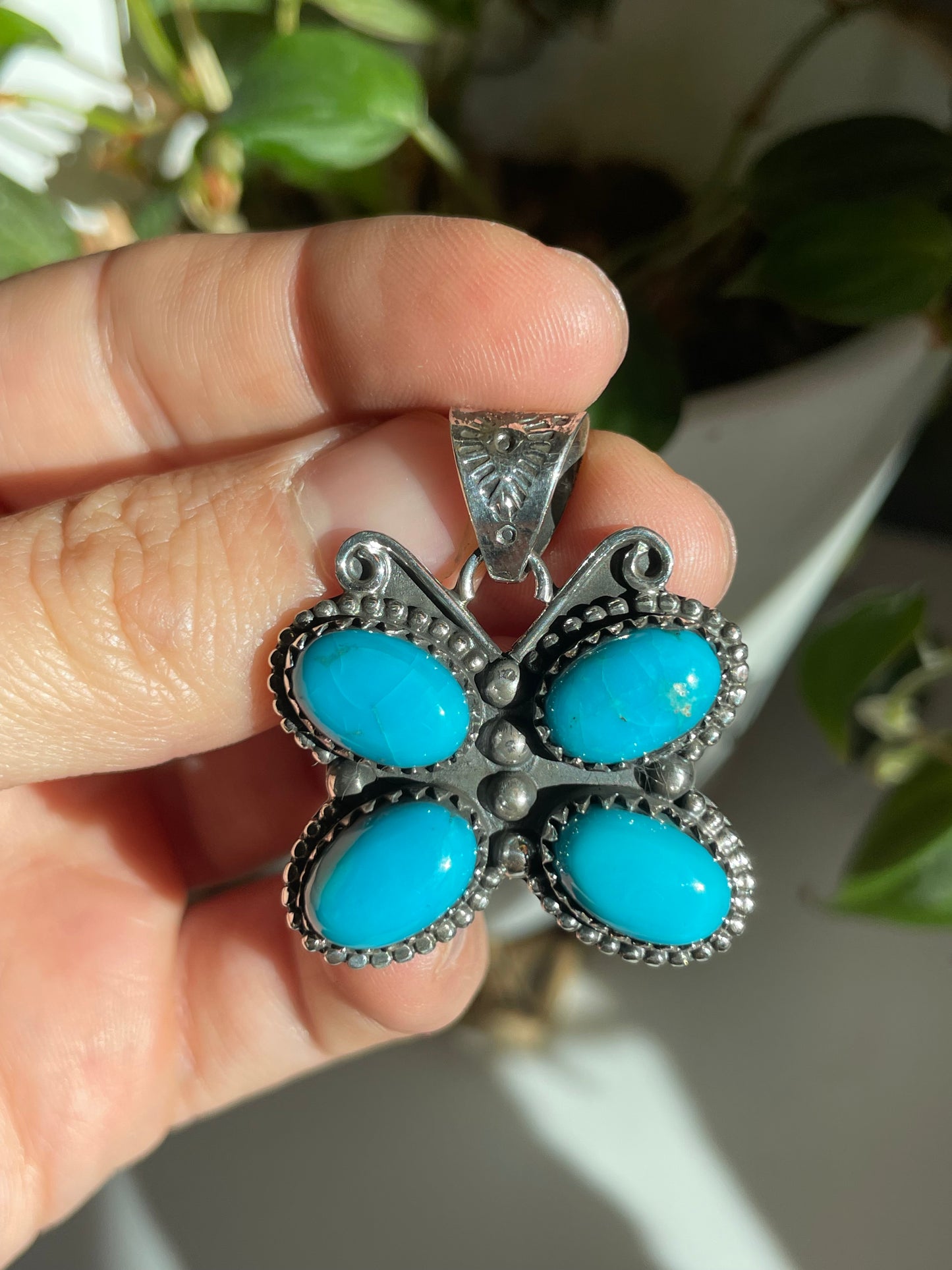 Turquoise Butterly Pendant | Sterling Silver 925 B778