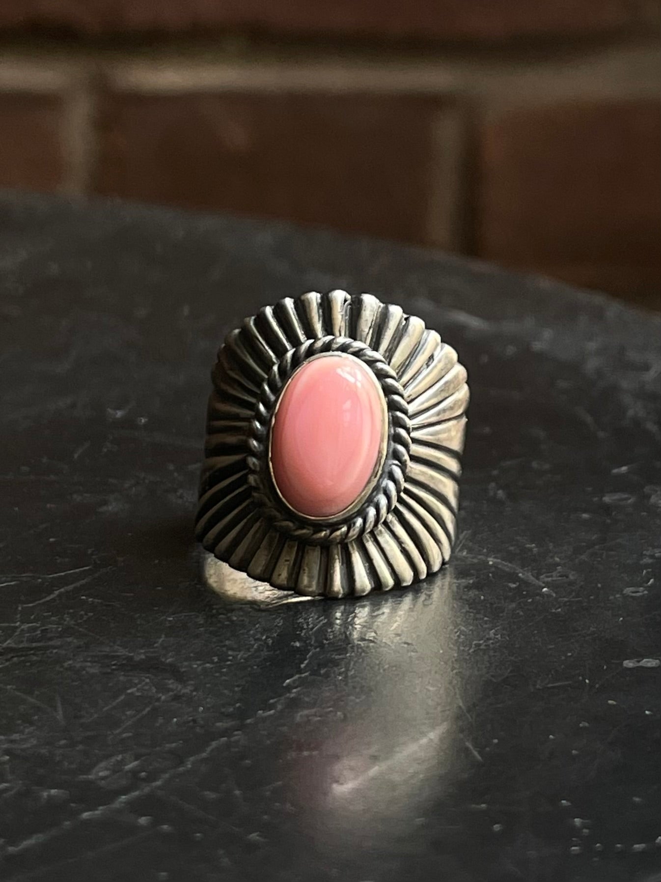 Pink Conch Ring | 925 Sterling Silver | Size 7.5 E312