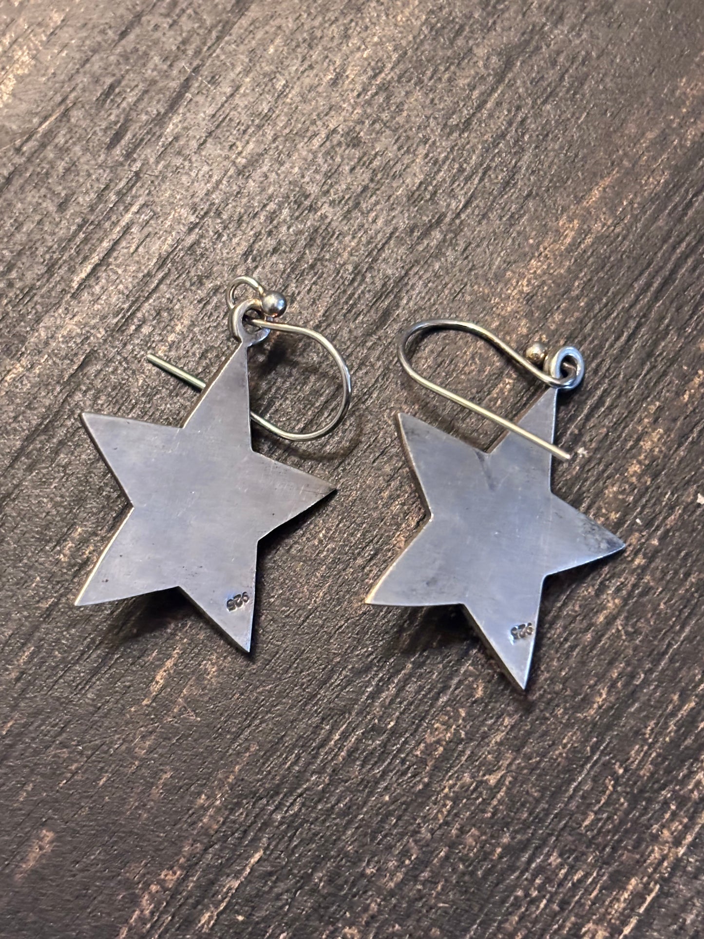 Pink Conch Star Dangle Earrings | 925 Sterling Silver A094