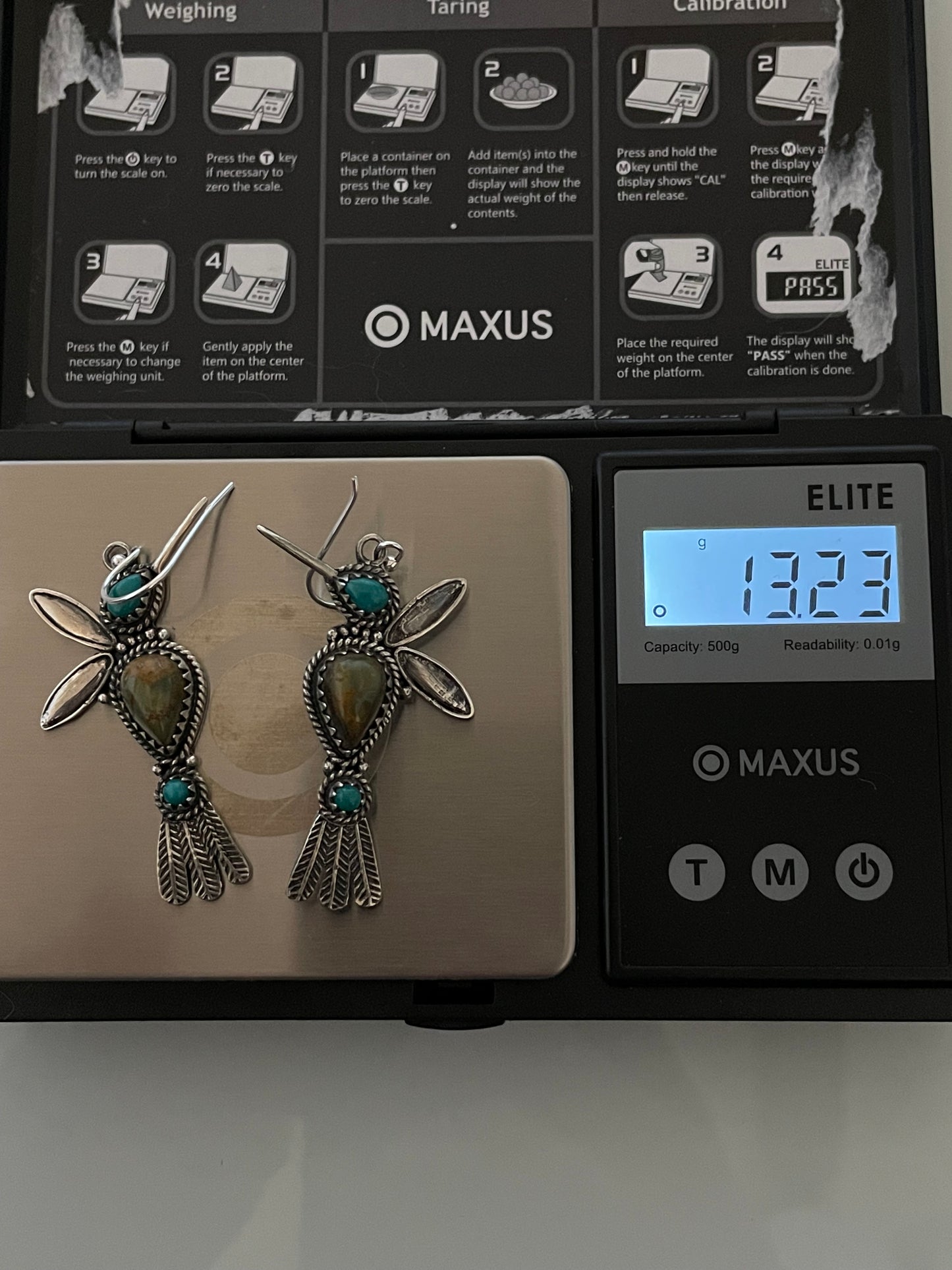 Turquoise Bird Hook Earrings | 925 Sterling Silver E403